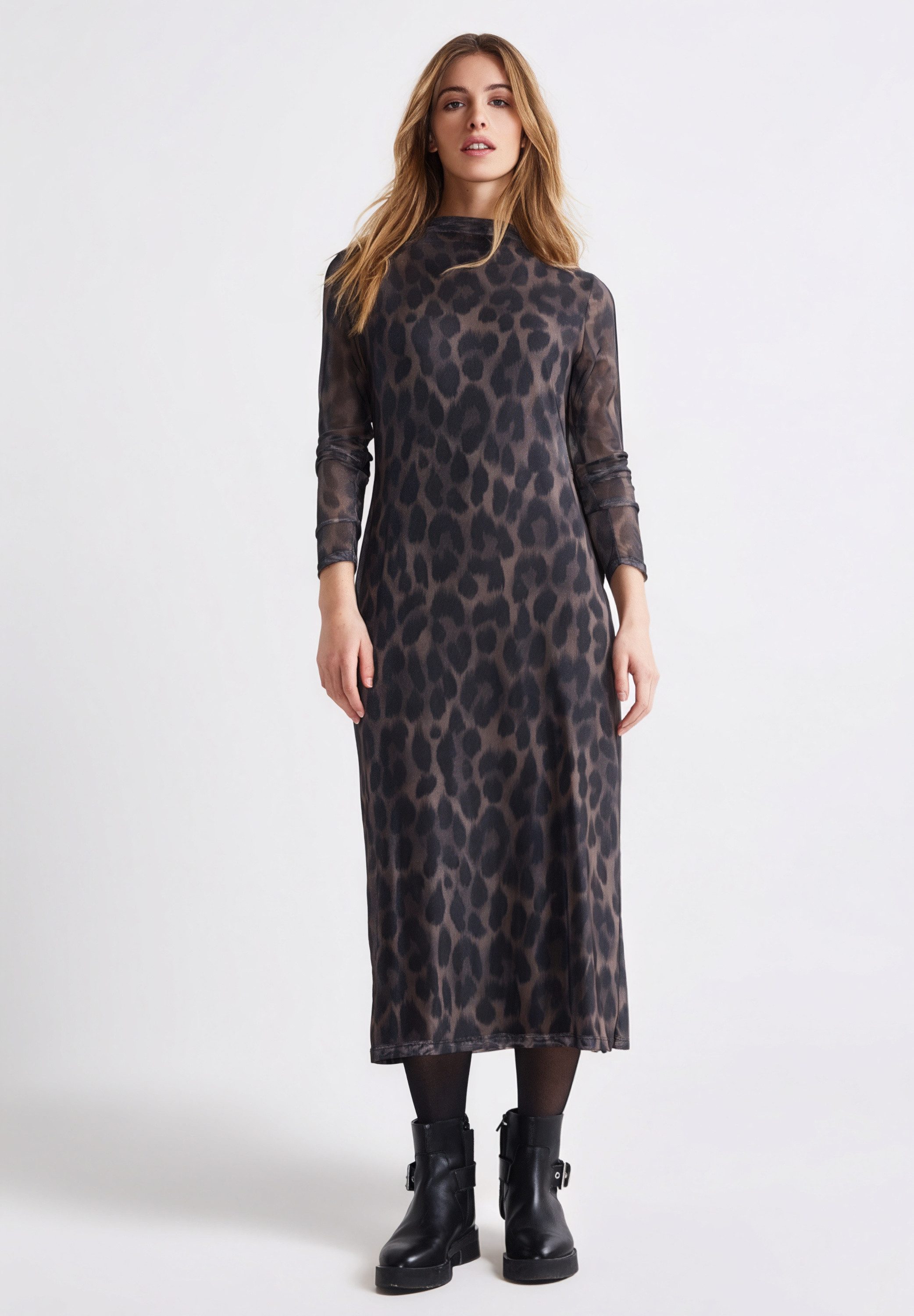 STREET ONE STUDIO Midikleid mit Leo-Muster günstig online kaufen