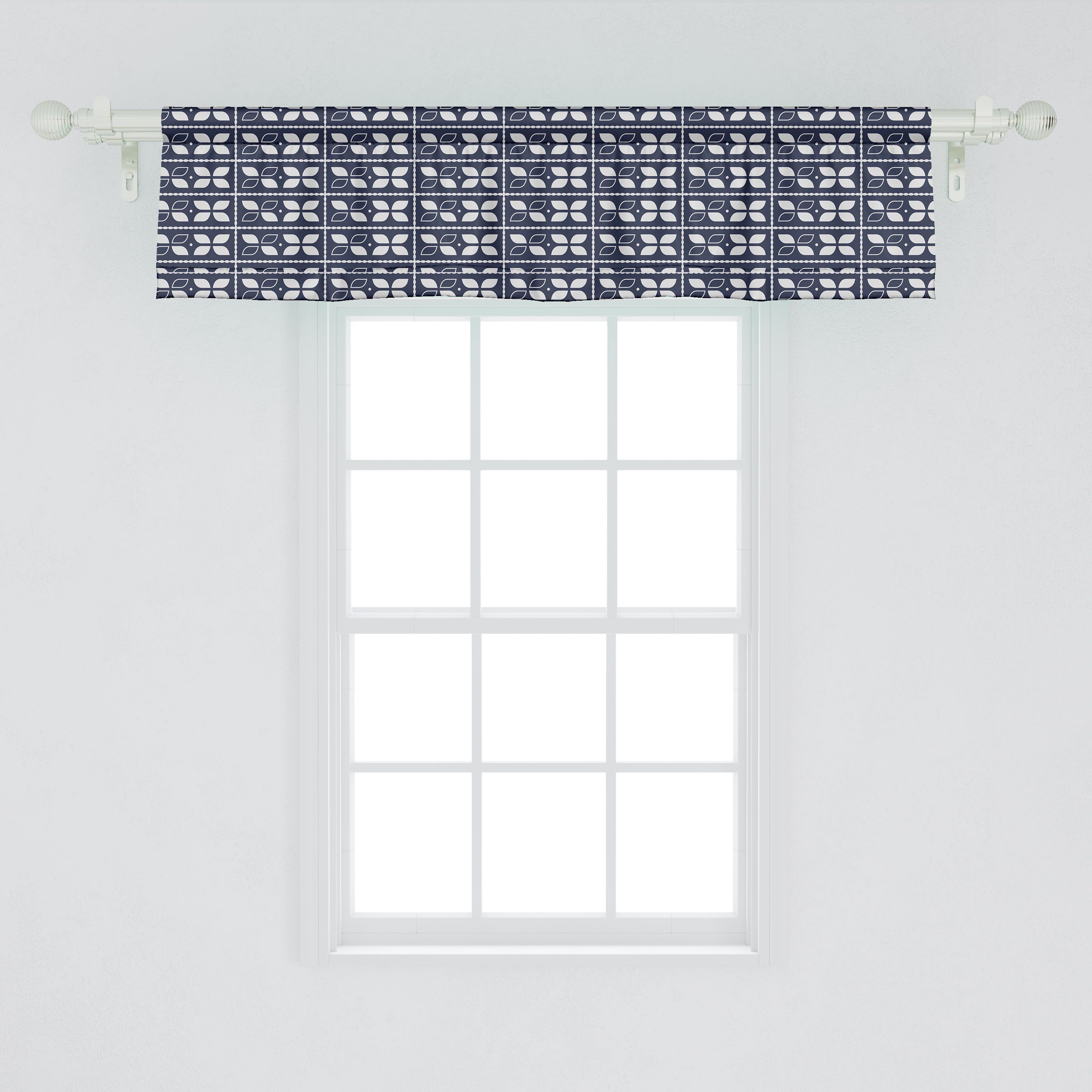 Scheibengardine Vorhang Volant Japanische Dekor Abakuhaus, für Microfaser, Küche Kunst-Art-4 asiatisch Petals Stangentasche, mit Schlafzimmer