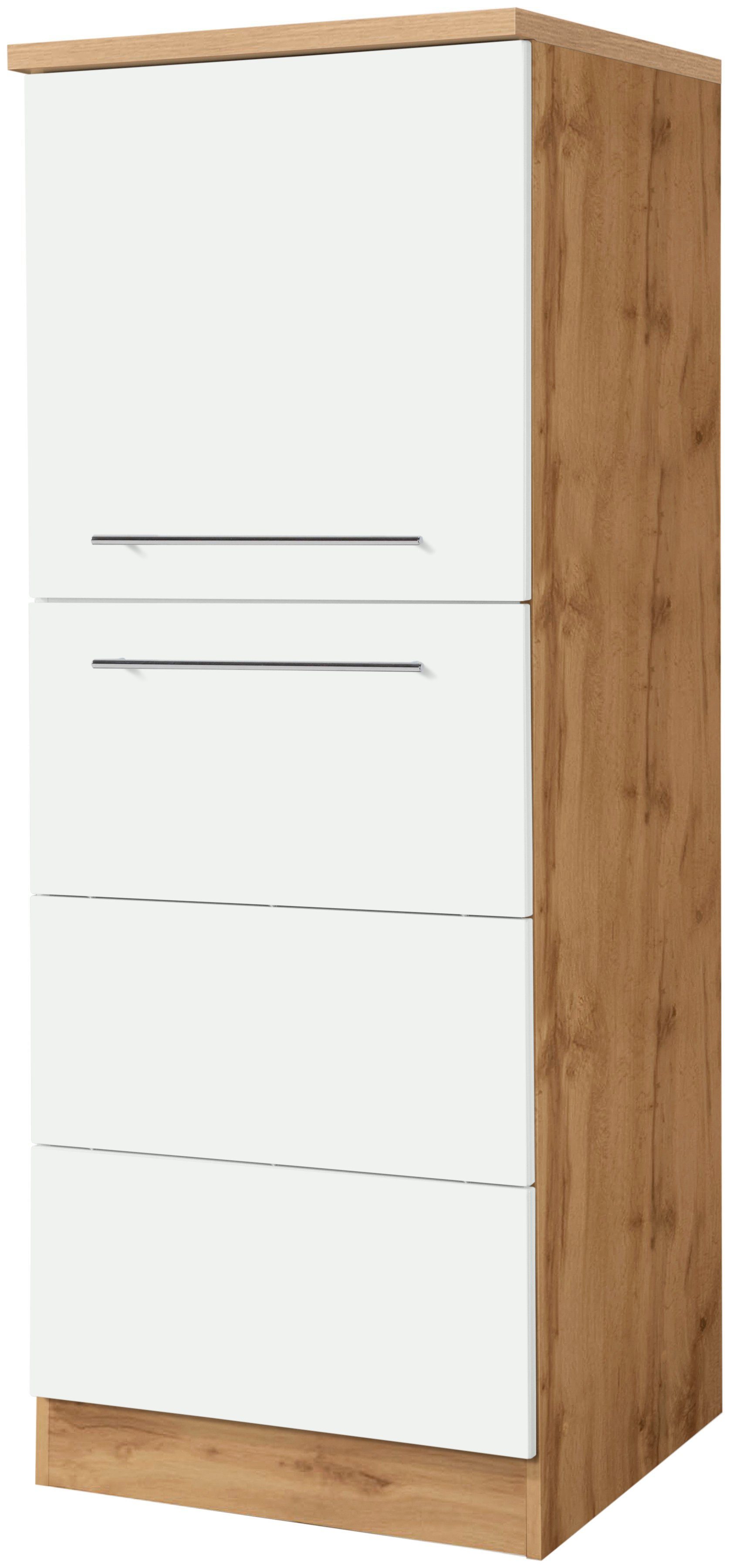 KOCHSTATION Seitenschrank KS-Wien Breite 60 cm, Höhe 165 cm, Türanschlag wechselbar