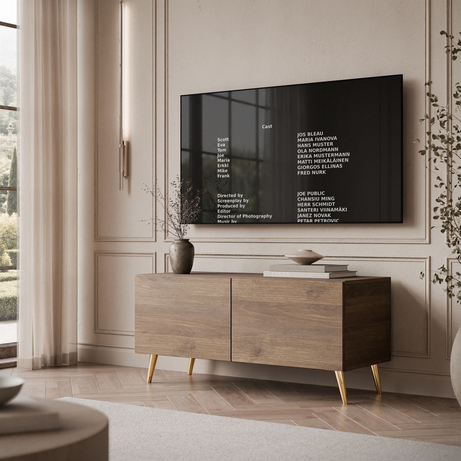 Lookway TV-Schrank COLGANTE Nussbaum 100 auf Beinen