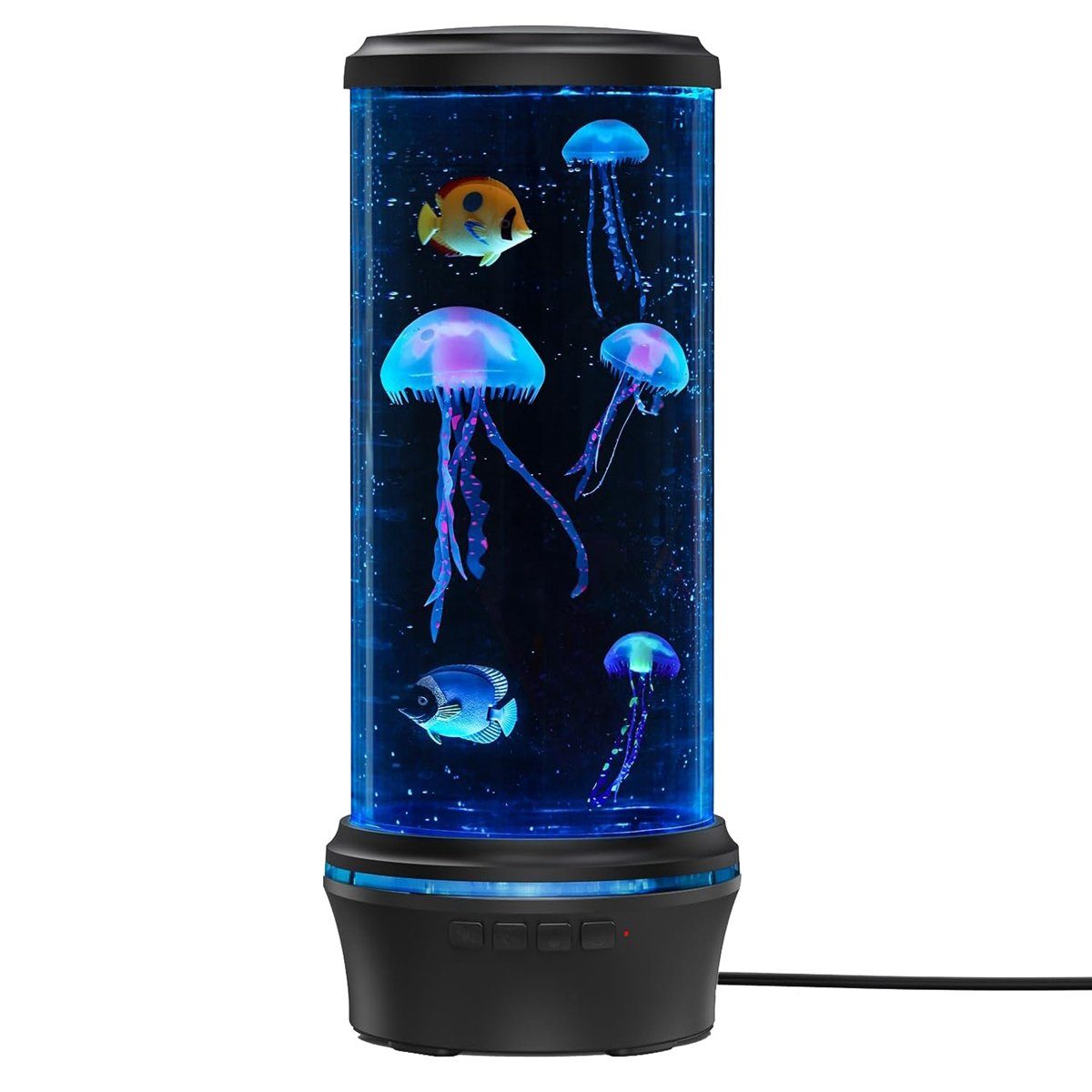 DOPWii Nachtlicht Jellyfish Lamp,Realistischer Aquarium-Effekt,Leise,mit Timer-Funktion Schwarz
