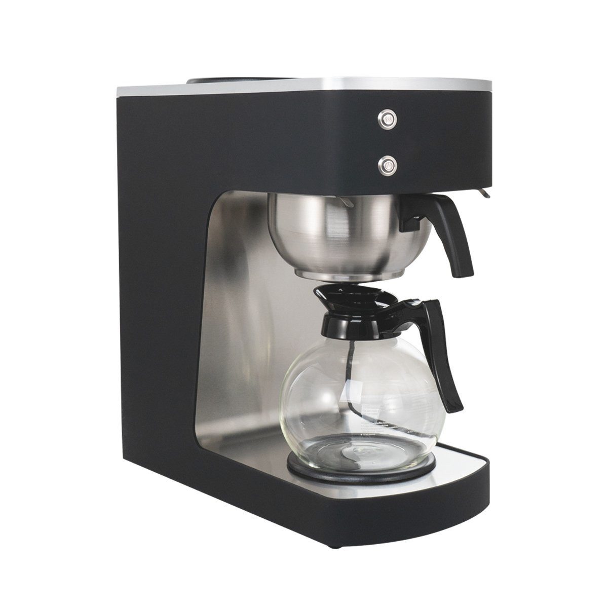 GastroHero Filterkaffeemaschine Filterkaffeemaschine Edelstahl 2 Liter mit Glaskanne, Klassische Filterzubereitung, robuste Kunststoff-Steuereinheit