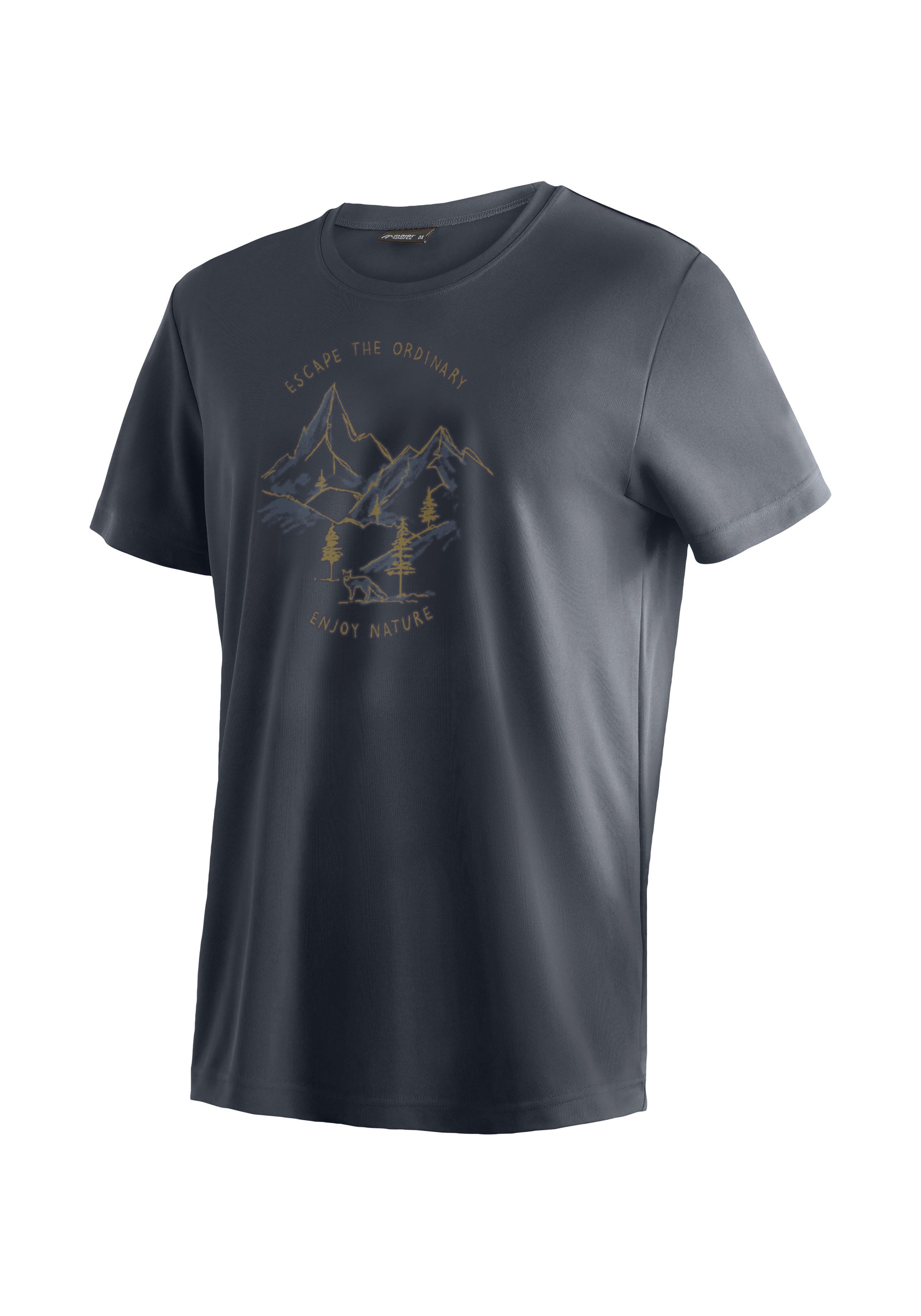 Maier Sports T-Shirt Dieter Print Herren Kurzarmshirt, leichtes Sommer Funktionsshirt, Rundhals, Reg Fit