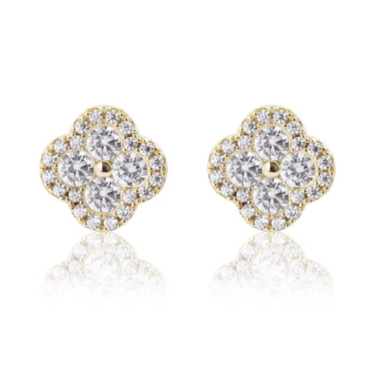 ROUGEMONT Paar Ohrstecker Kleeblatt Damen Glücksbringer Ohrstecker 925 Sterling Silber, Hypoallergen