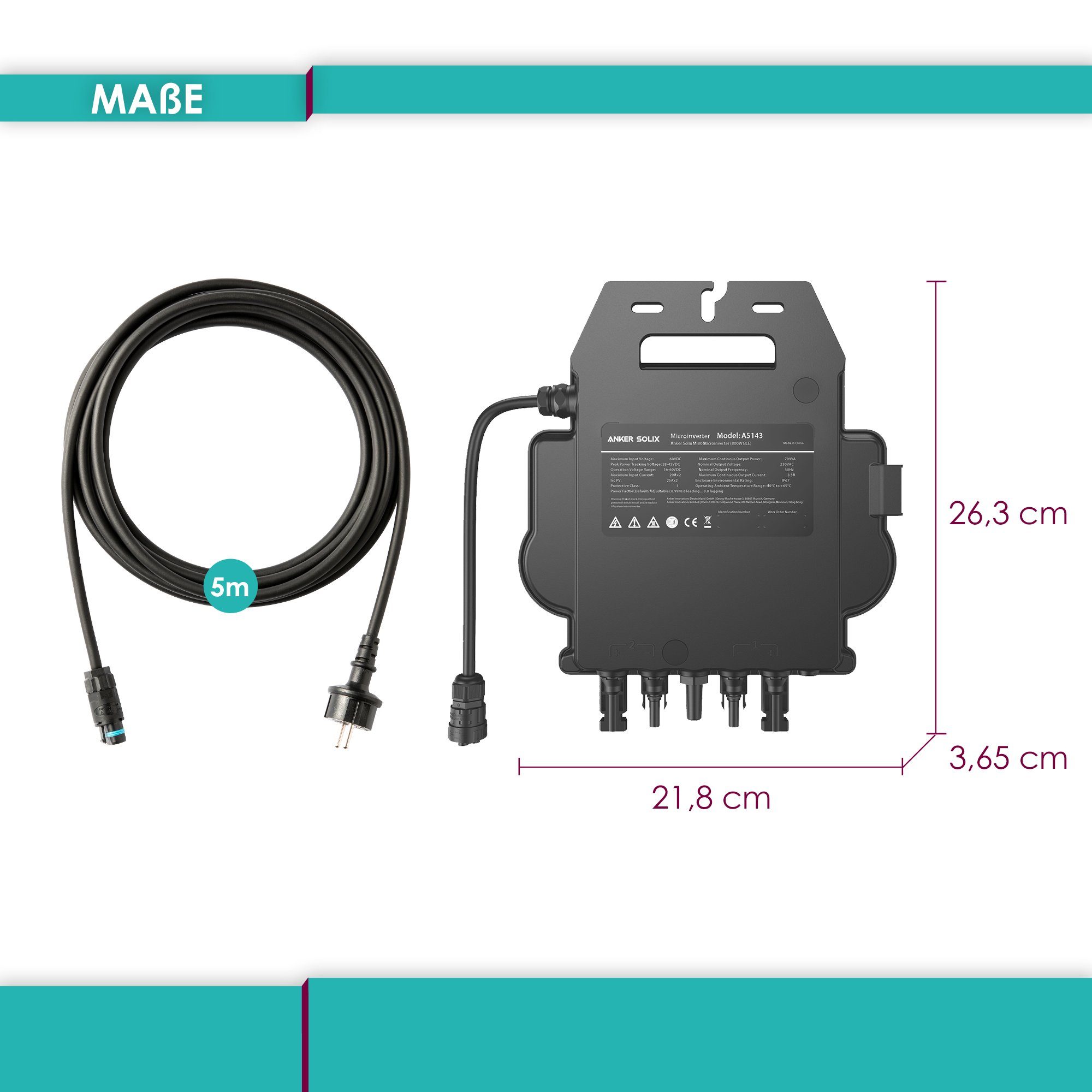 Anker SOLIX MI80 (BLE) Mikro-Wechselrichter - 600W/800W