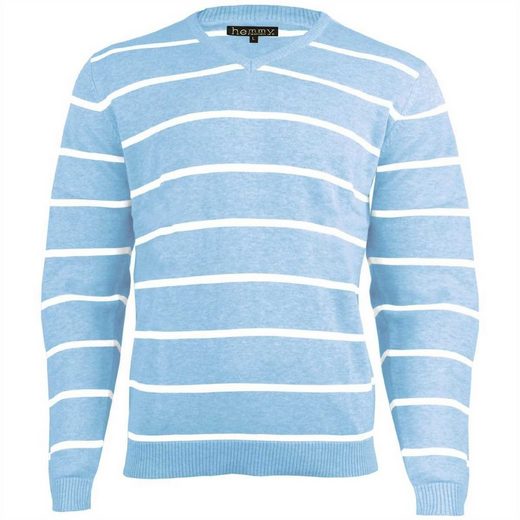 hemmy Fashion Streifenpullover Sweater Pulli Herrenpullover mit weißen Streifen, versch. Ausführungen und Größen