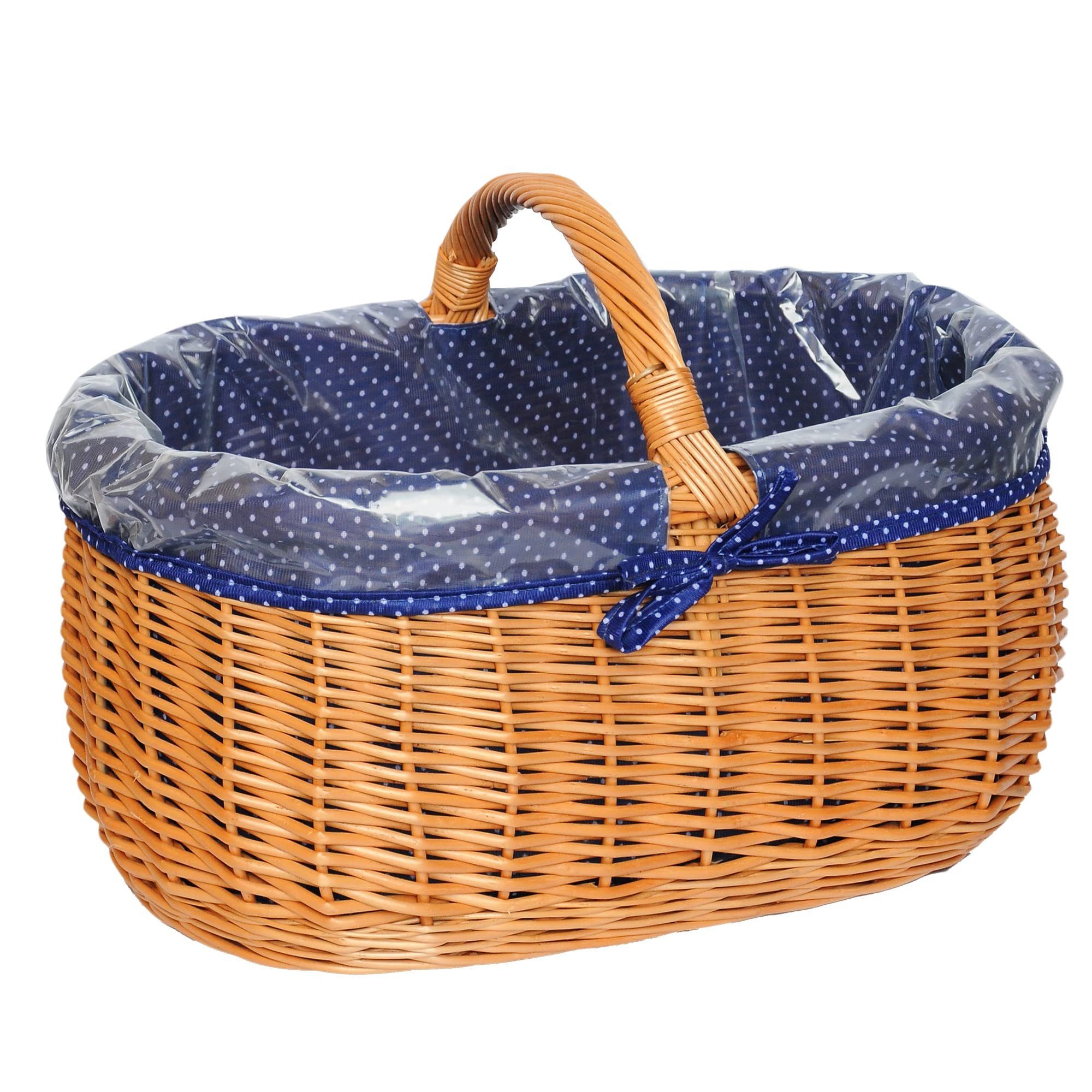 YULKA Einkaufskorb Weidenkorb BAGI BLAU Flechtkorb mit Henkel, 48 l, abnehm günstig online kaufen