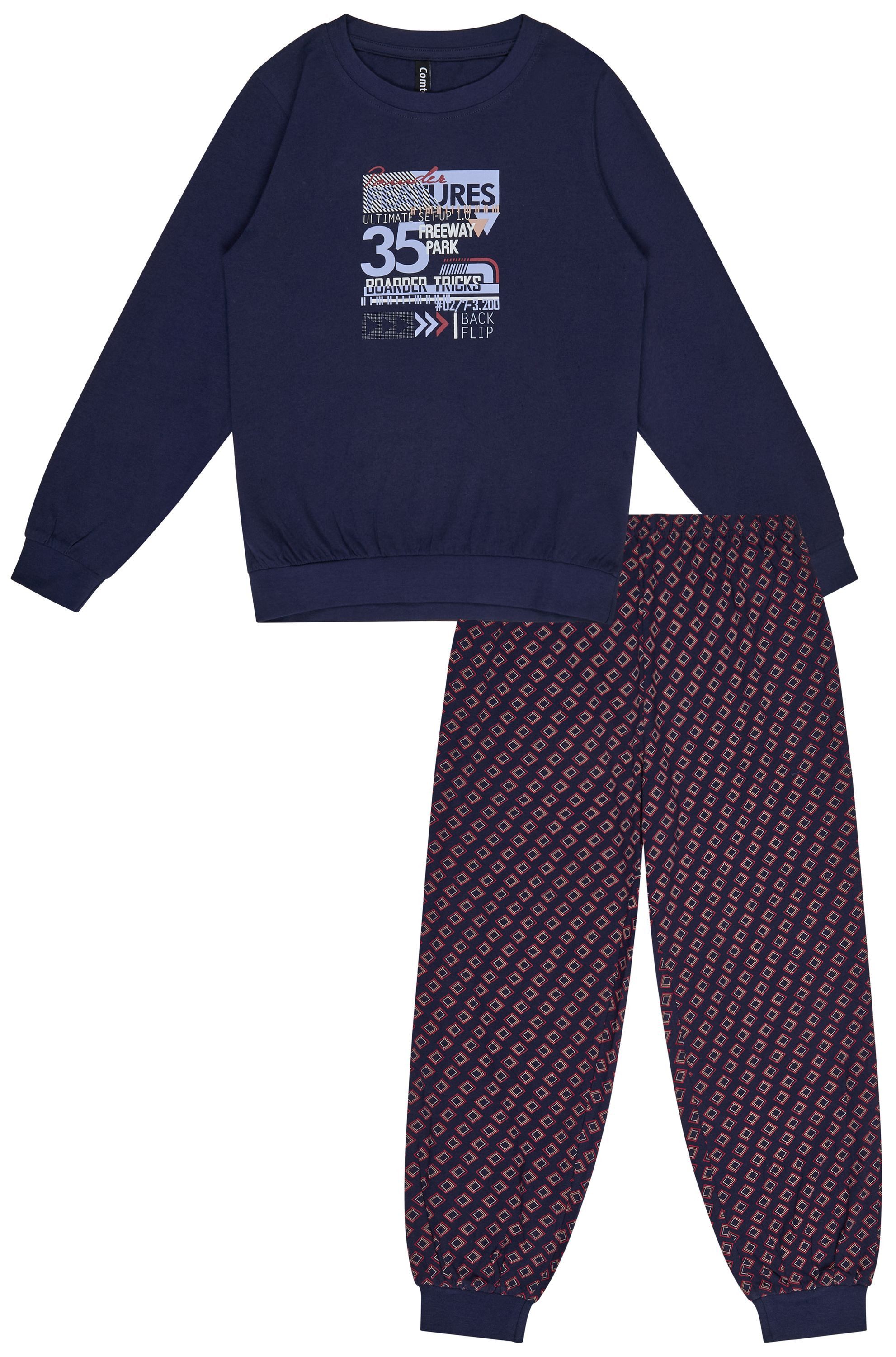 Comte Schlafanzug Iceberg Buddies (Set, 2 tlg., 2-teilig) Jungen Pyjama lang Langarm Baumwolle Bündchen Winter