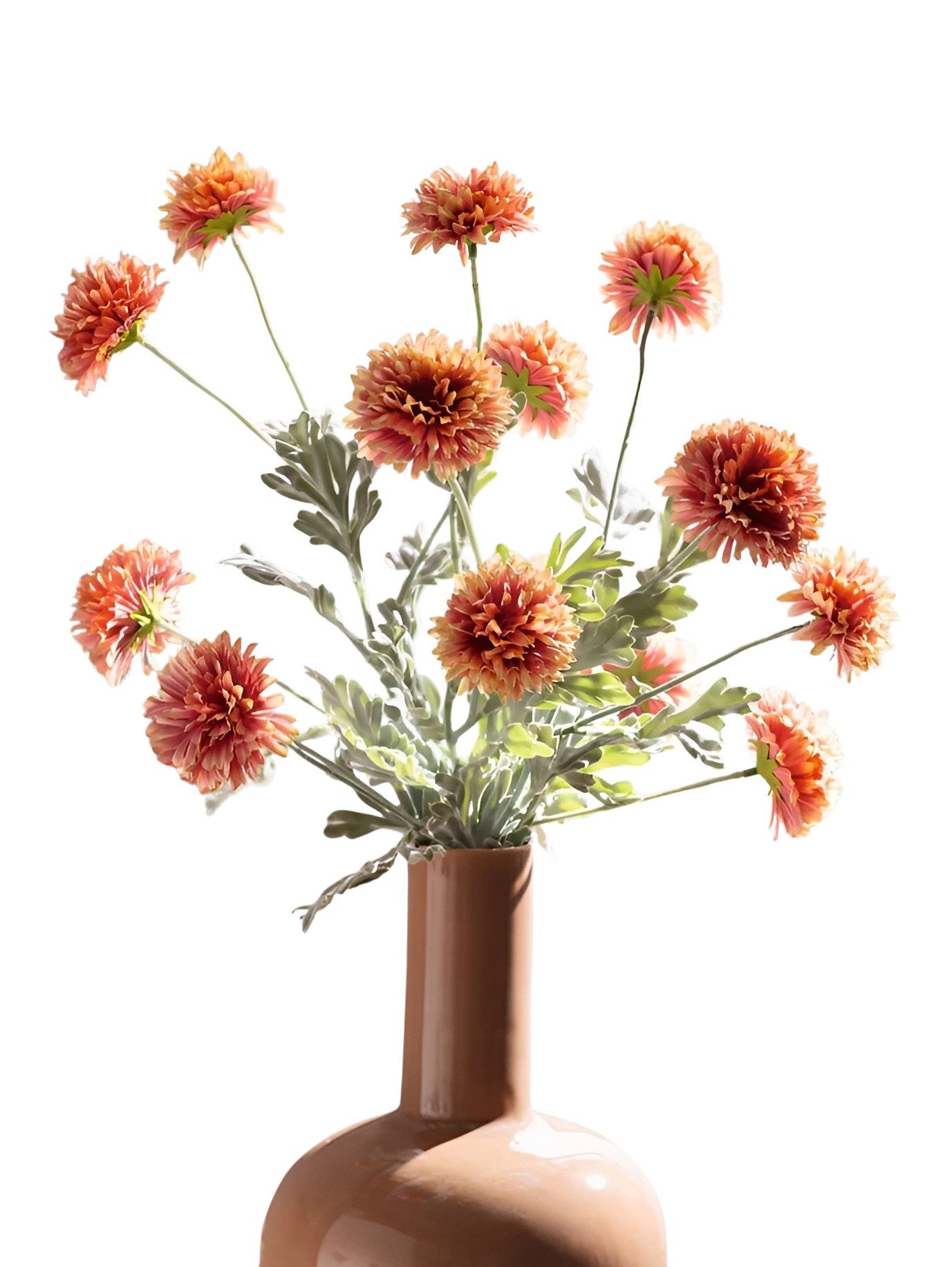 Kunstblume "Dahlie" in rot, 70 cm hoch, 3er Set Dekozweige, Kunstpflanze
