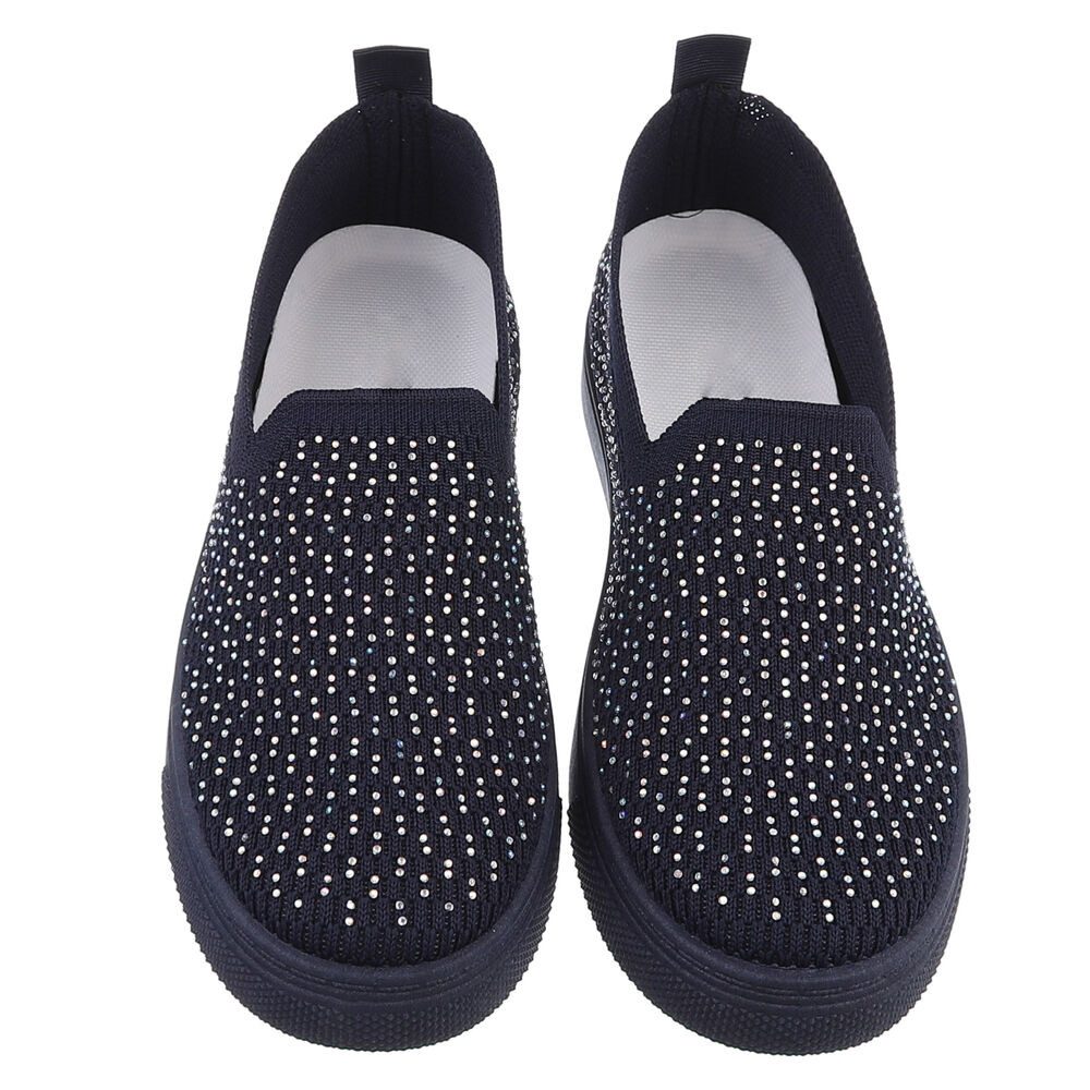 Ital-Design Damen Low-Top Freizeit Slipper (88843588) Flach Sneakers Low in Dunkelblau