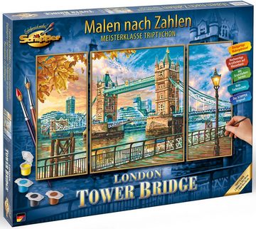 Schipper Malen nach Zahlen Meisterklasse Triptychon - London - Tower Bridge, Made in Germany