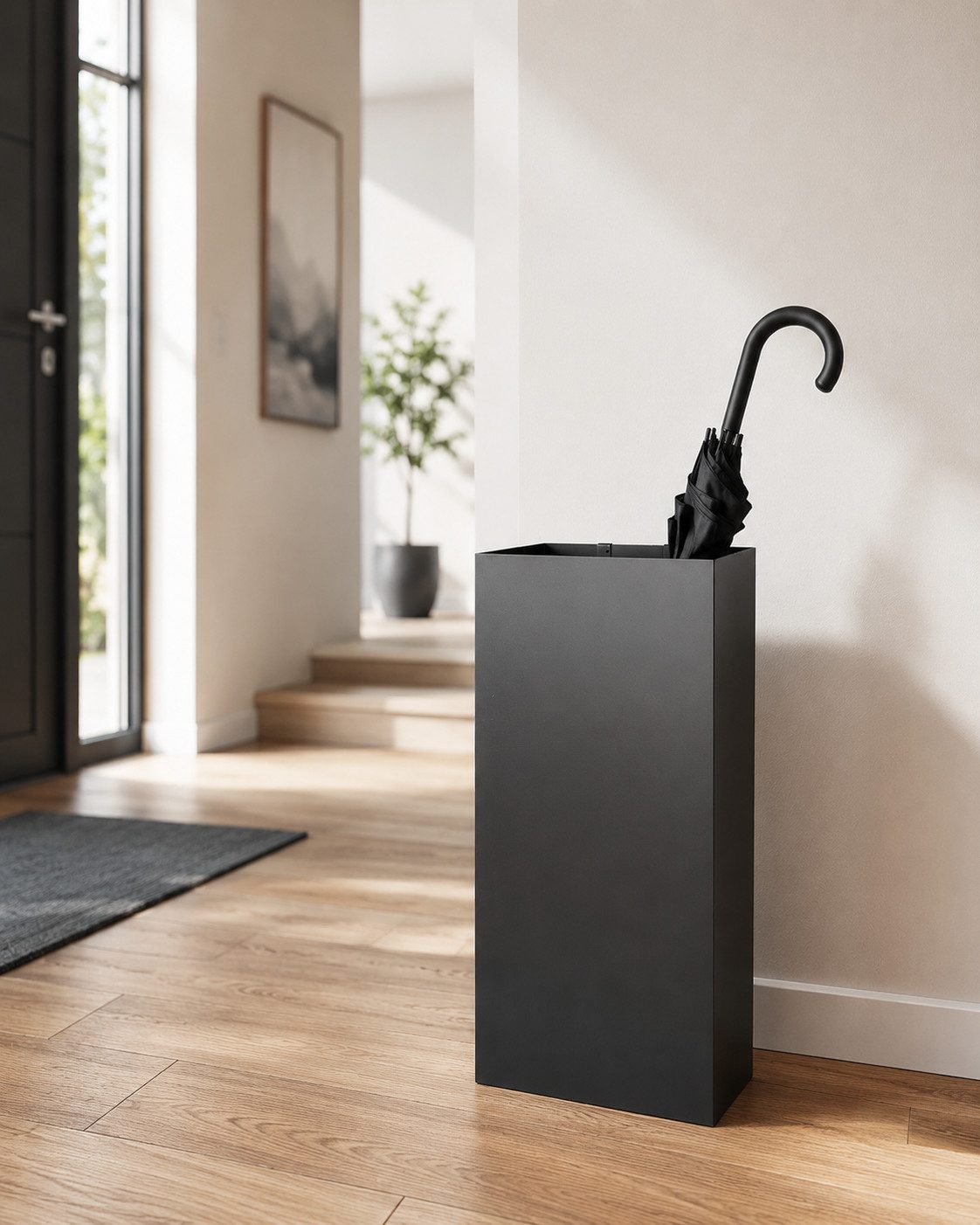 NEUSTEIN Schirmständer Schirmständer mit modernem Design aus Metall XXL extra stabil schwarz