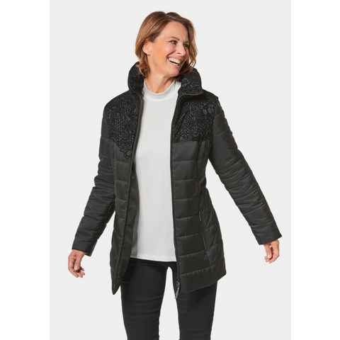 GOLDNER Steppjacke Steppjacke mit hübschem Flock-Druck