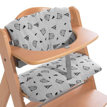 Hauck Hochstuhl Alpha Natur, Mitwachsender Holz Kinderhochstuhl mit Tisch, Sitzauflage verstellbar