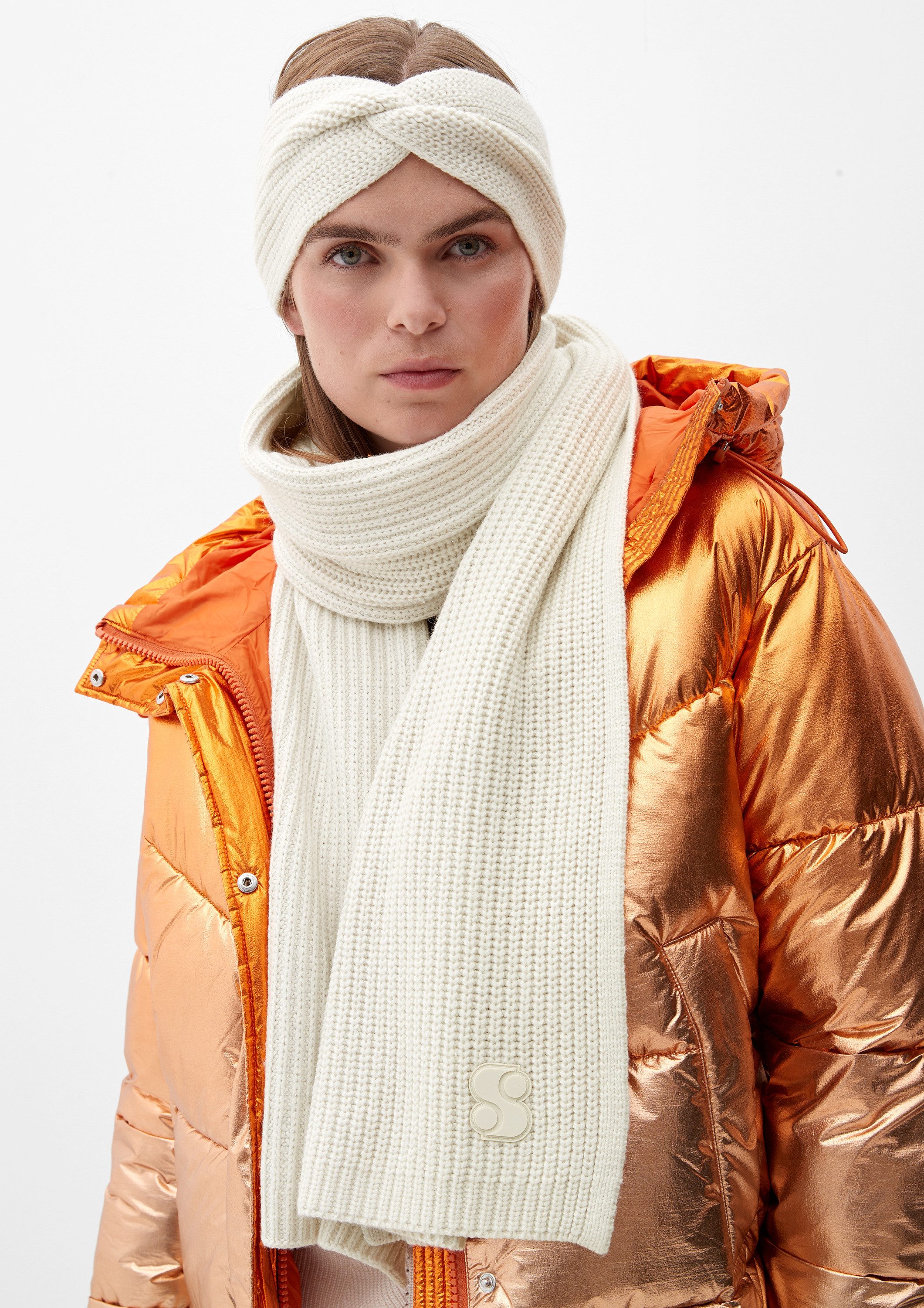 s.Oliver Schal Tuch, Strickschal aus Viskosemix günstig online kaufen