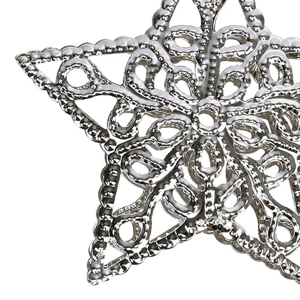 Florists Products Weihnachtsmann Stern aus Metall Silber 6cm 20 St - Weihnachtsdeko, 20 Stück