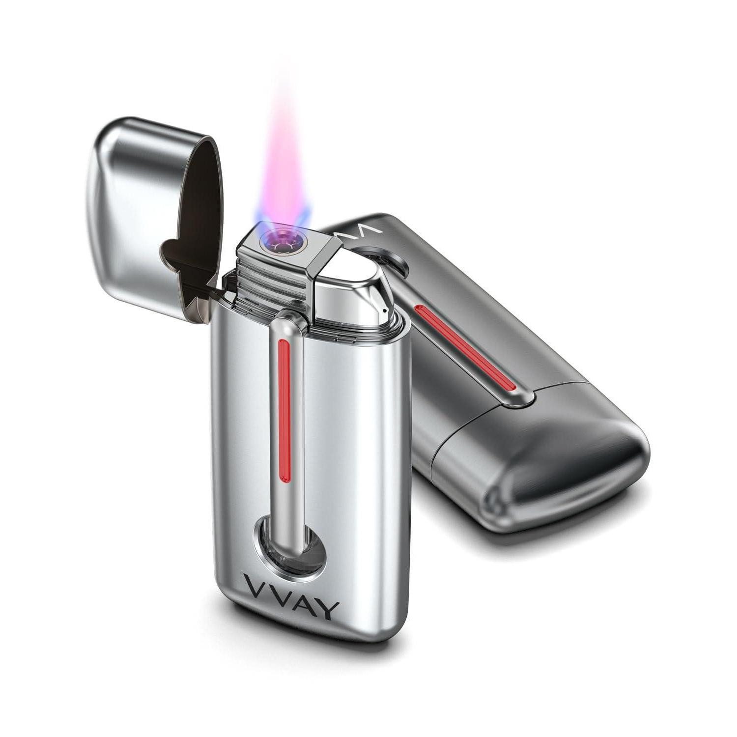 LuxusKollektion Feuerzeuge Sturmfeuerzeug Jetflamme 2er-Set Metall (2-St)