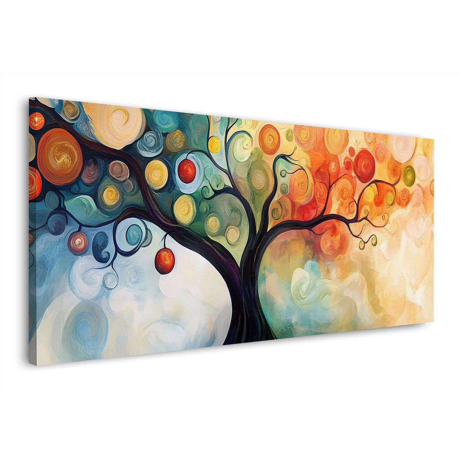 Artedinoi Leinwandbild Abstrakt Baum Farbverlauf Herbst Leinwandbild Wandbild Kunstdruck XL W