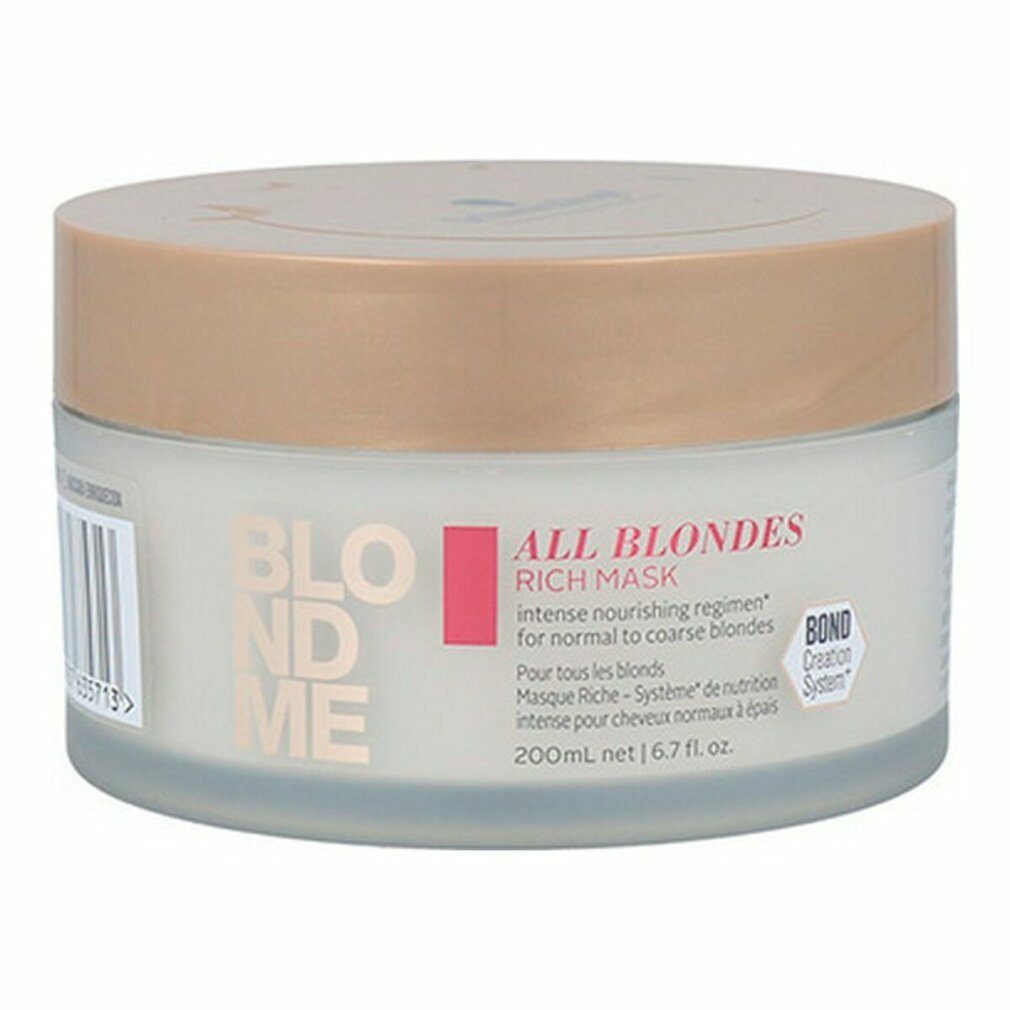 blonde Schwarzkopf Blonde normal mask Haarkur hair All for and strong Nourishing