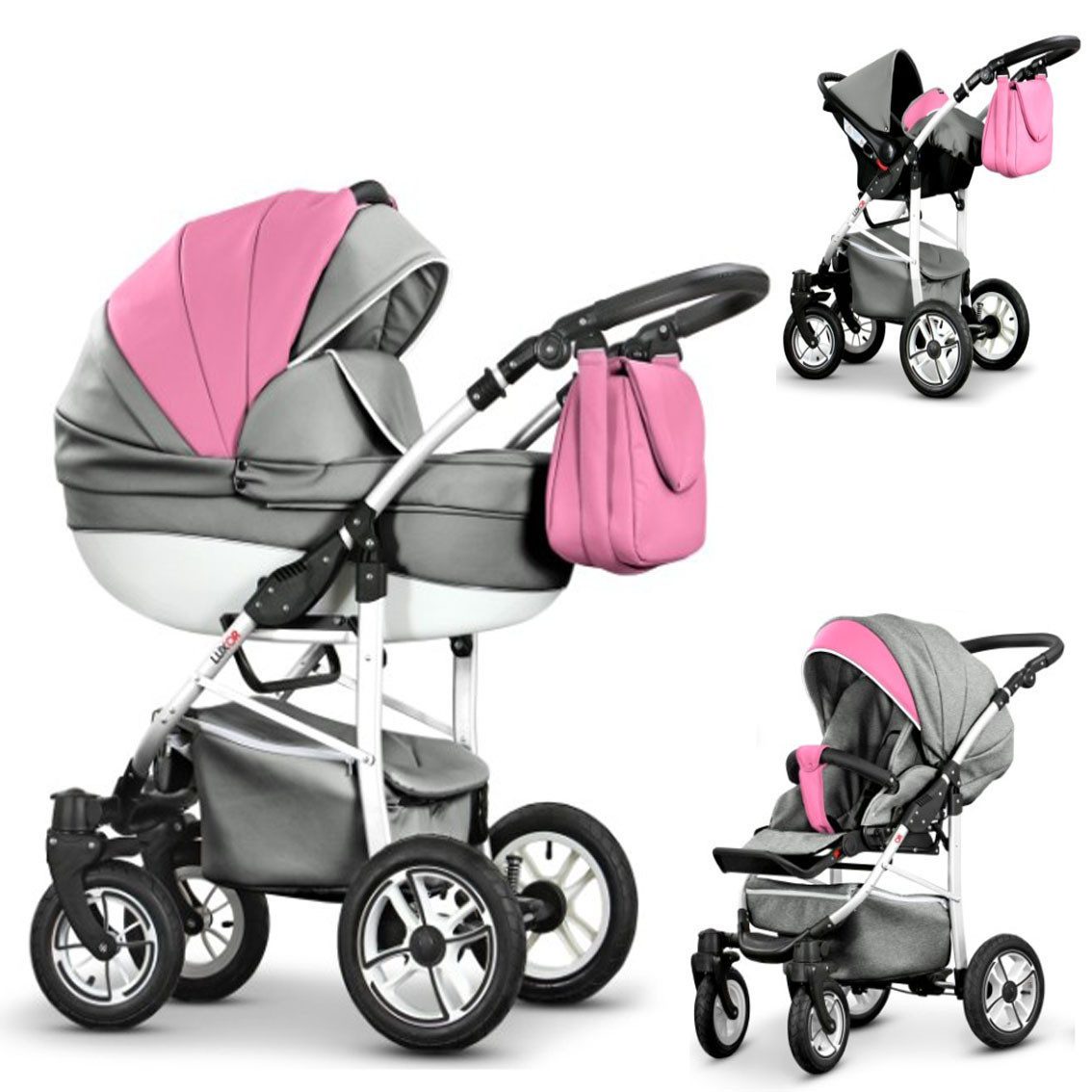 Coletto Kombi-Kinderwagen Craft Eco 4 in 1 inkl. Sportsitz, Autositz und Zubehör in 16 Farben