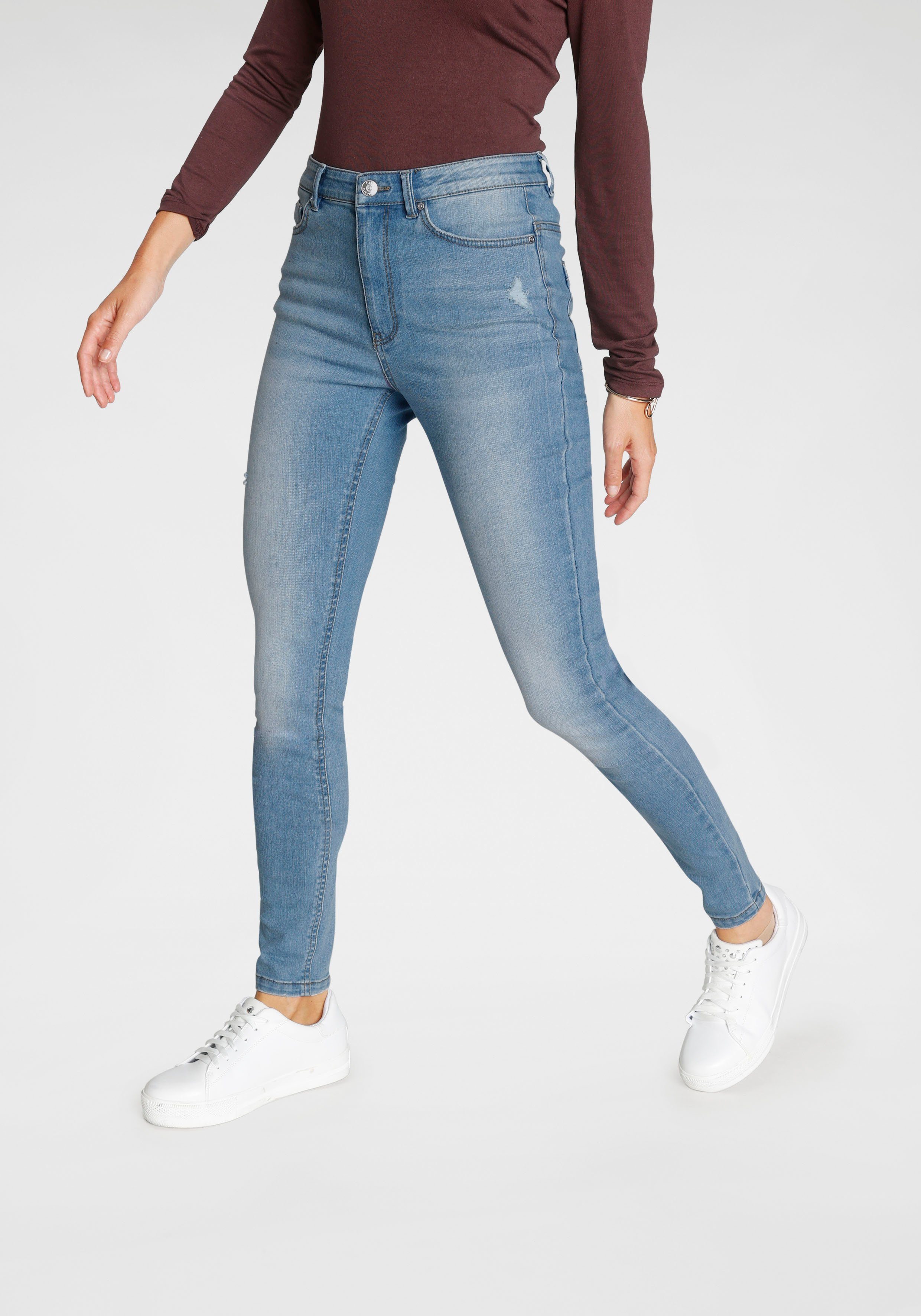 ONLY Skinny-fit-Jeans ONLPAOLA – Extra-eng geschnittene Jeans mit figurformender Silhouette skinny fit, modisch, Denim, Baumwollmischung