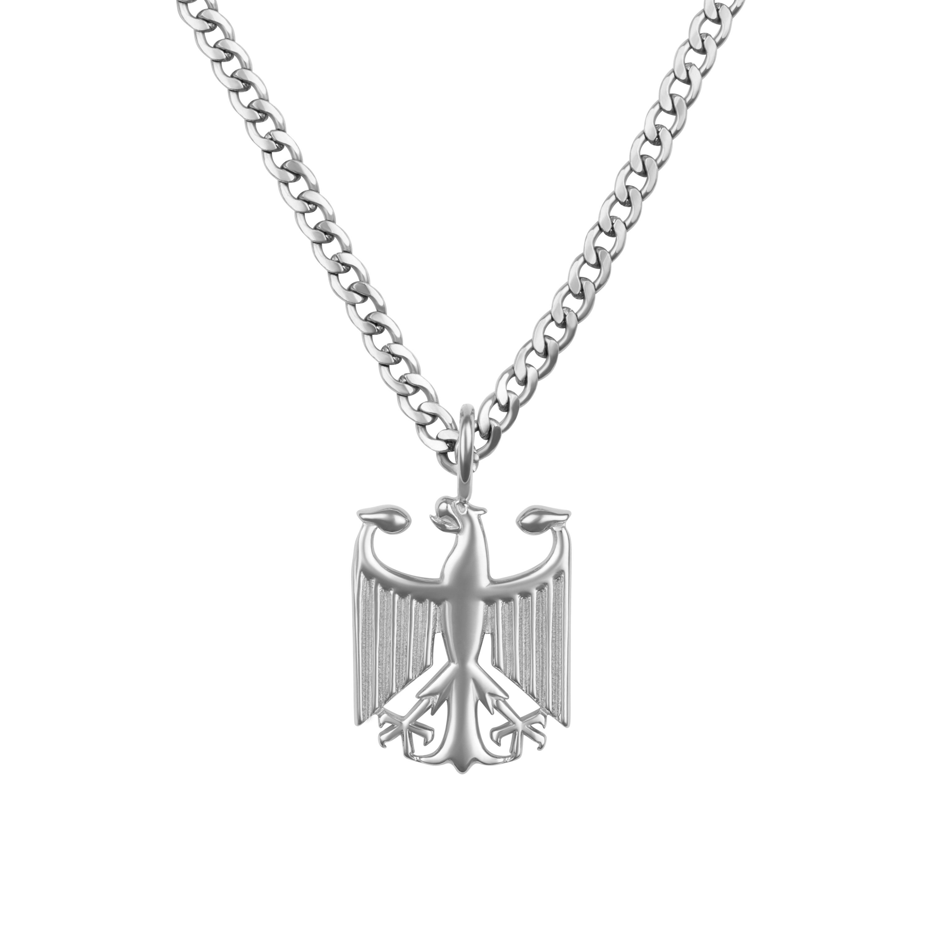 d'origine Kette mit Anhänger Deutschland Kette Herren – Bundesadler Wappen (Edelstahl)