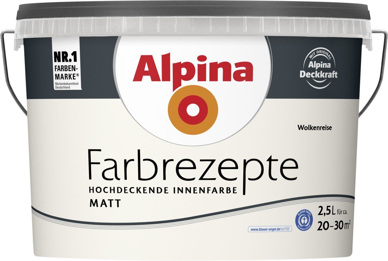 Wandfarbe Alpina Farbrezepte Wolkenreise matt 2,5 L