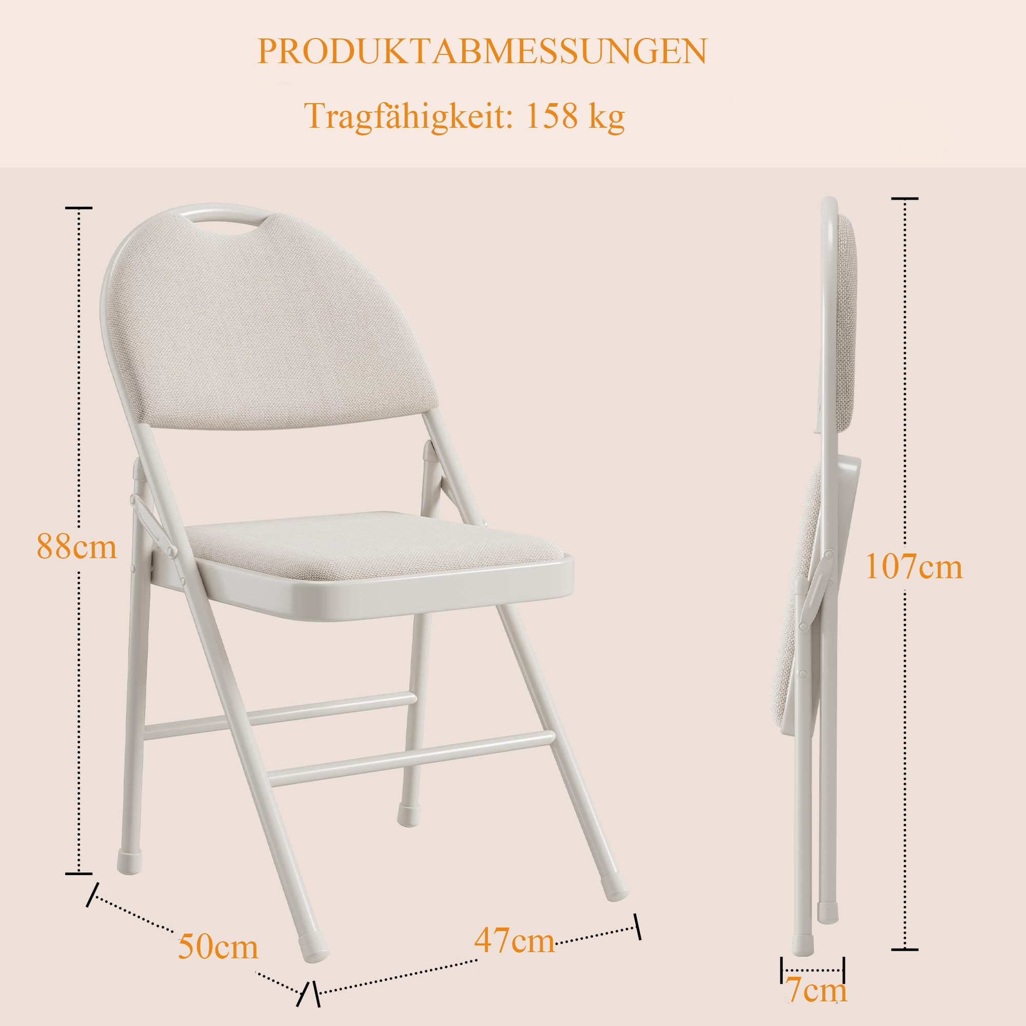 GarveeMore Klappstuhl Gästestuhl Klappstuhl Campingstuhl 2/4/6er Set Gartenstuhl (4 St)
