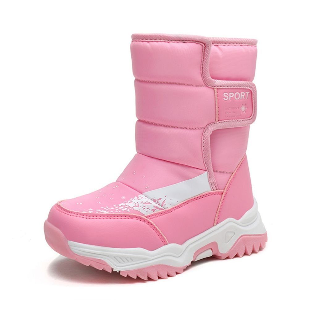 HUSKSWARE Winterboots (Mittelhohe warm Vlies) Kinderstiefel warme rutschfest, halten, Schneestiefe, Winterkinder-Sneaker, rosa Baumwollschuhe