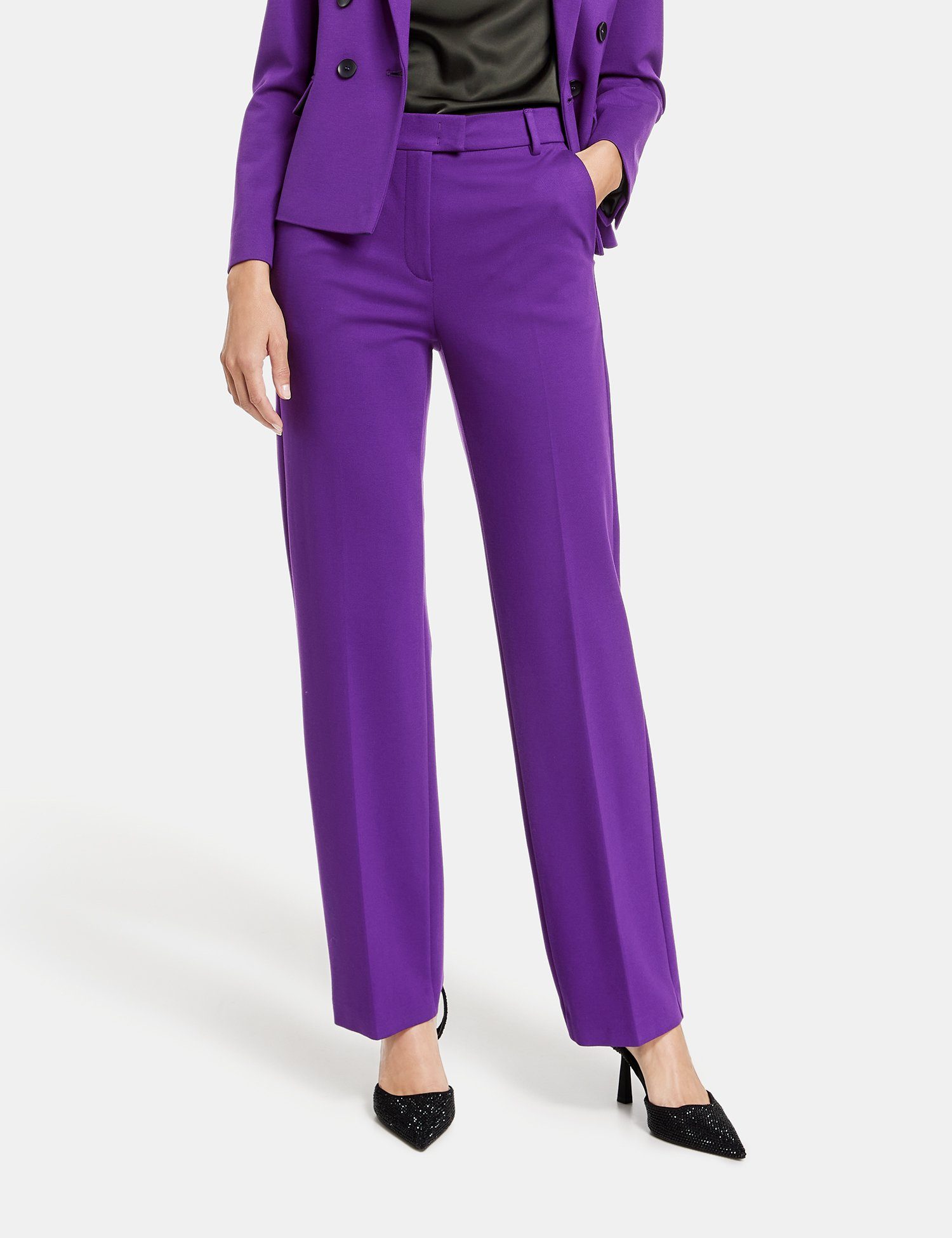 Stoffhose Hose Dark Violet Elegante GERRY Bügelfalte mit WEBER