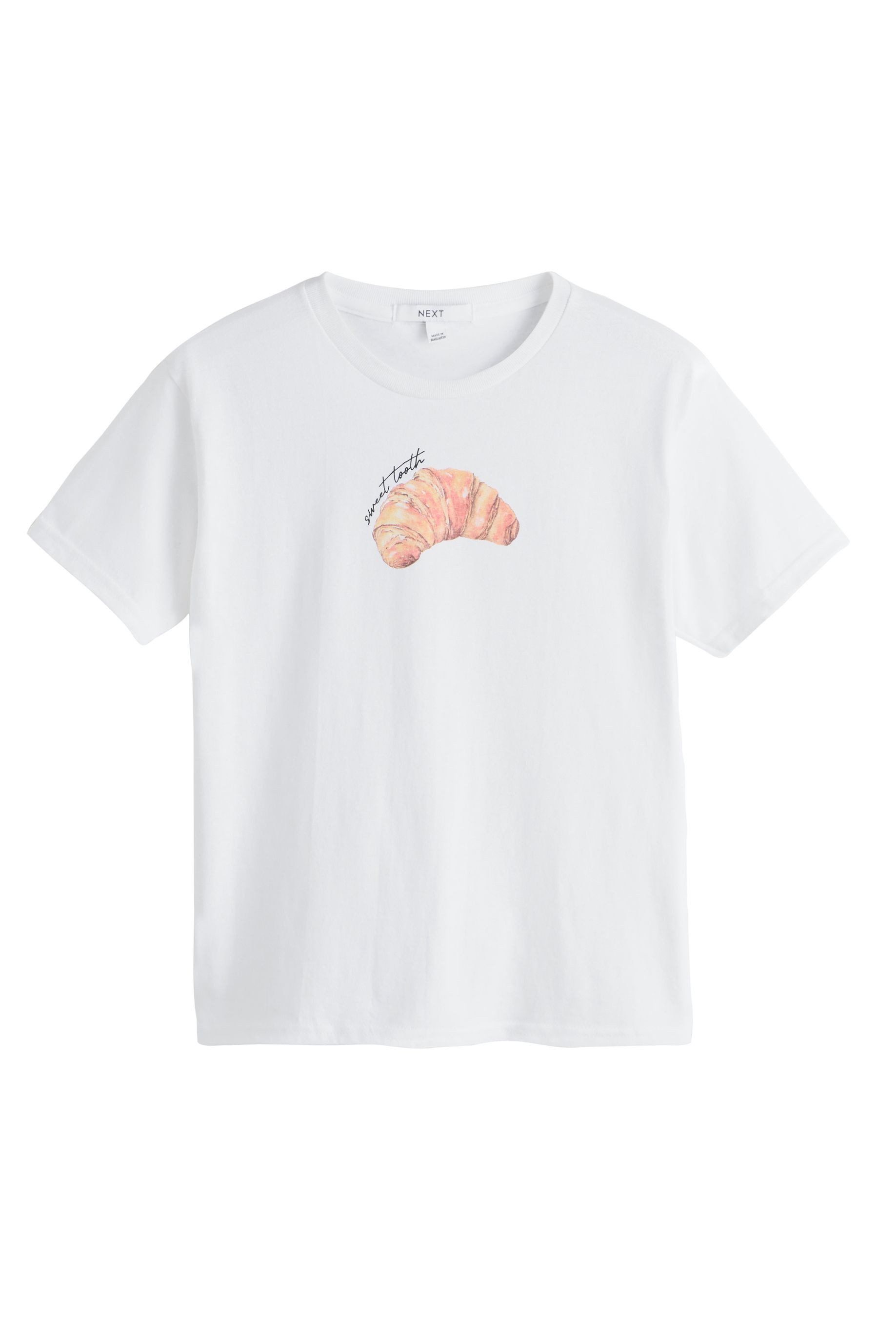 T-Shirt Kurzärmeliges T-Shirt mit Grafik, Croissant