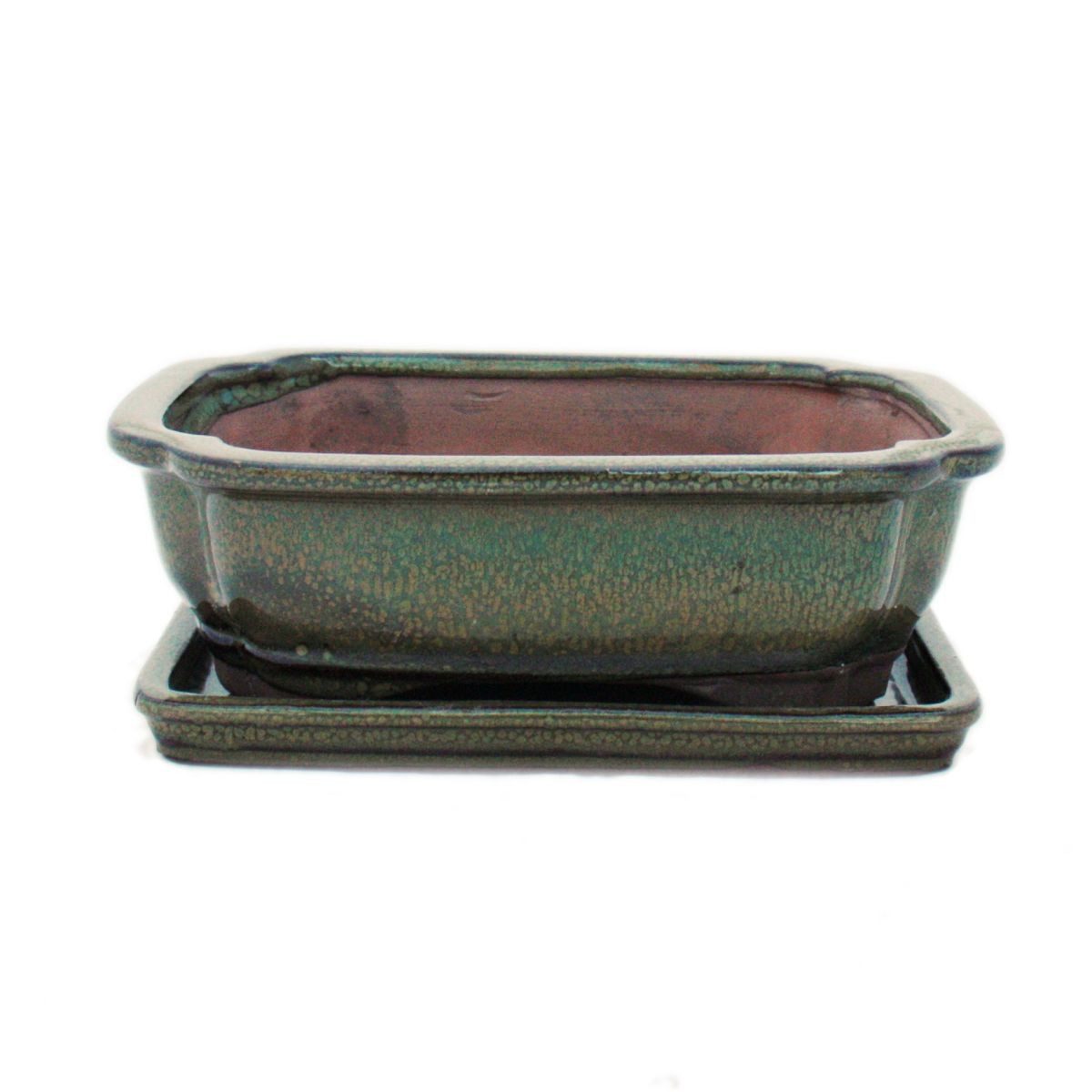 Exotenherz Pflanzschale Bonsai-Schale mit Unterteller Gr. 3 Oliv-Braun eckig Modell G12 L 18cm (1 St)