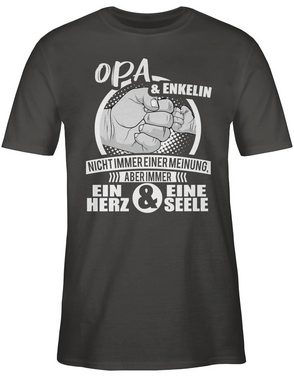 Shirtracer T-Shirt Opa & Enkelin Immer ein Herz & eine Seele - Opa Geschenke - Herren Premium T-Shirt tshirt opa sprüche - herren shirt witzig - geschenk für opas