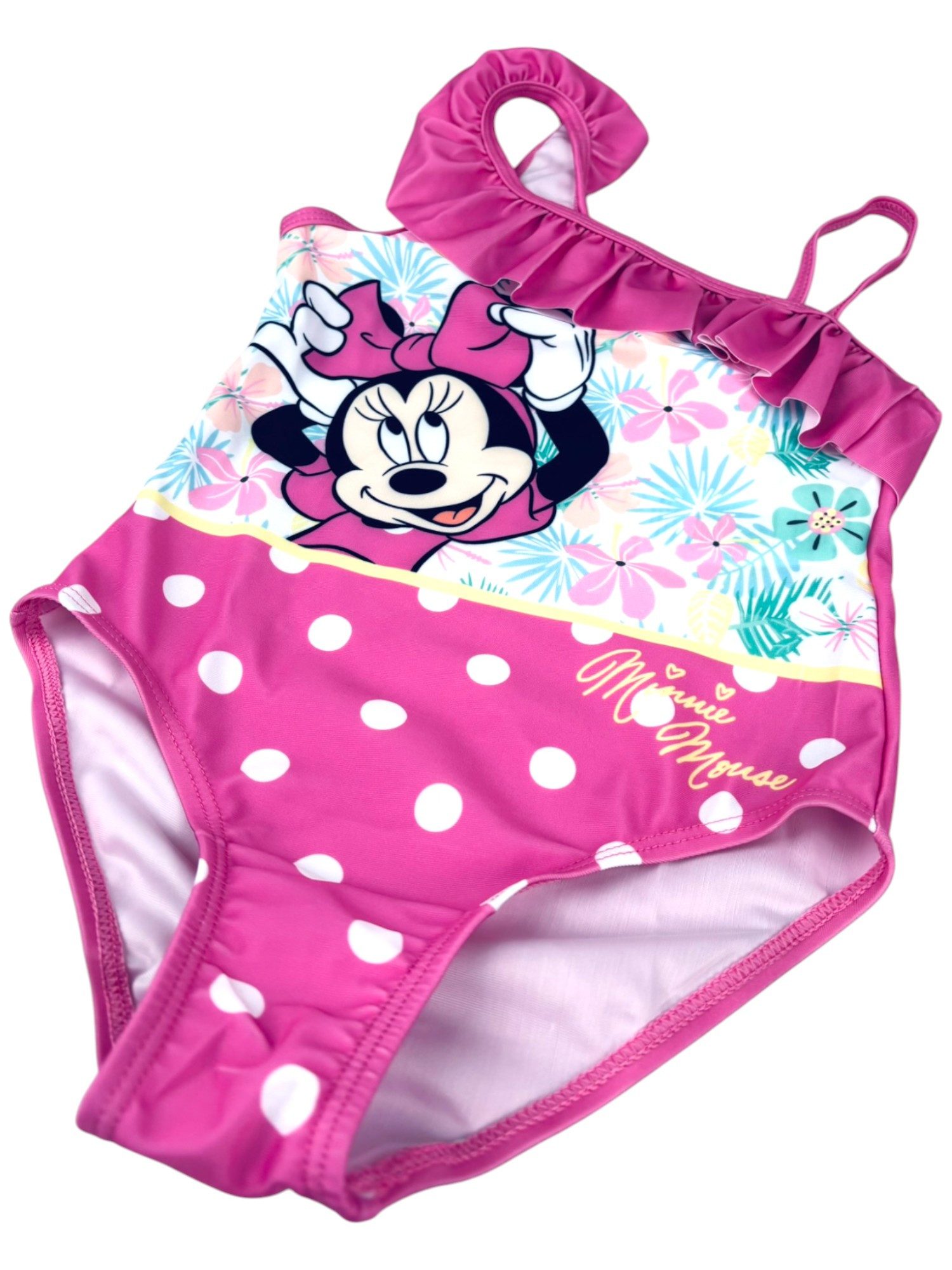 Disney Minnie Mouse Badeanzug Minnie Maus Mädchen Schwimmanzug mit Rüschen Gr. 98 - 128 cm