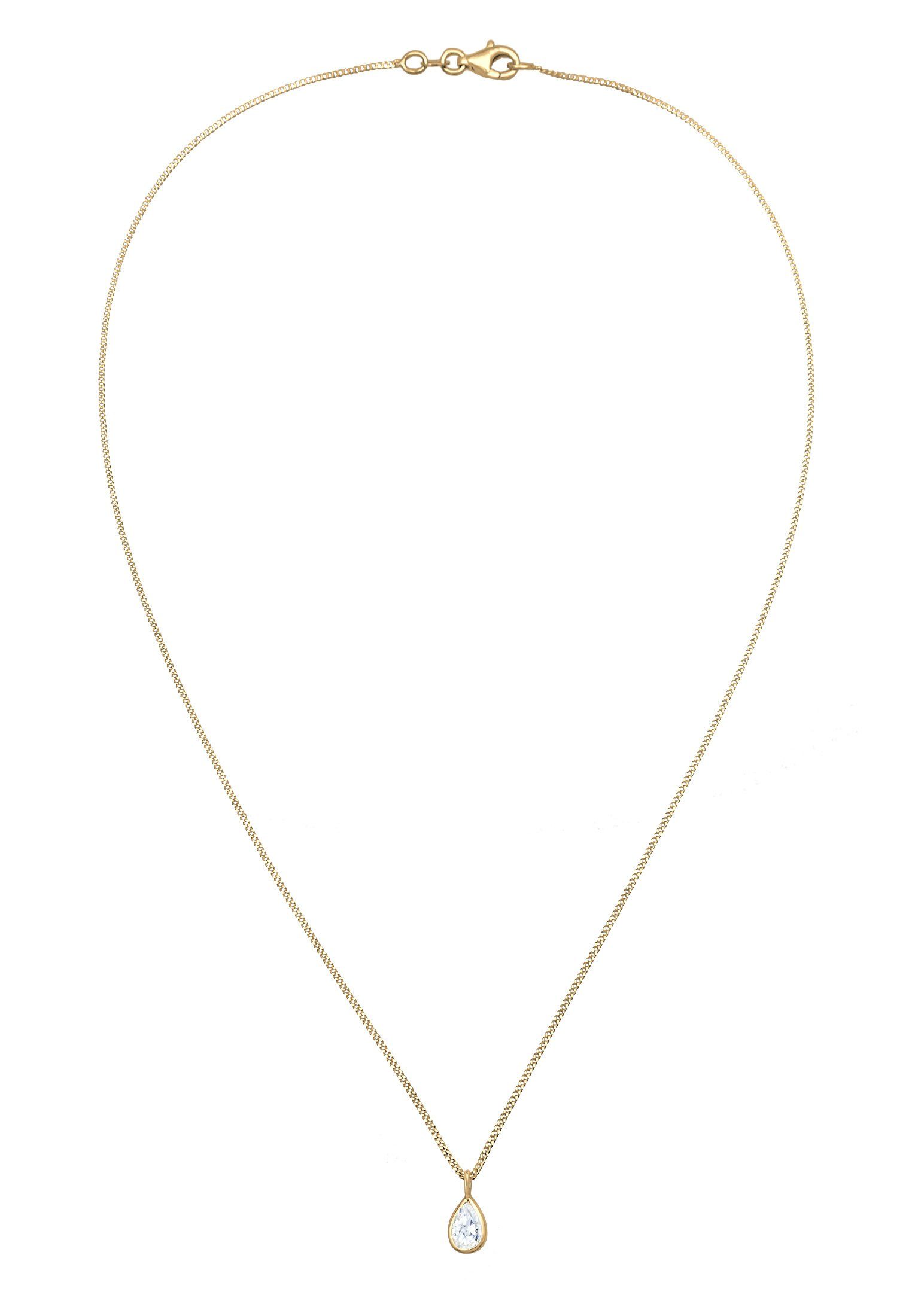 Elli Kette mit Anhänger Zirkonia Tropfen 925 Sterling Silber, Tropfen günstig online kaufen