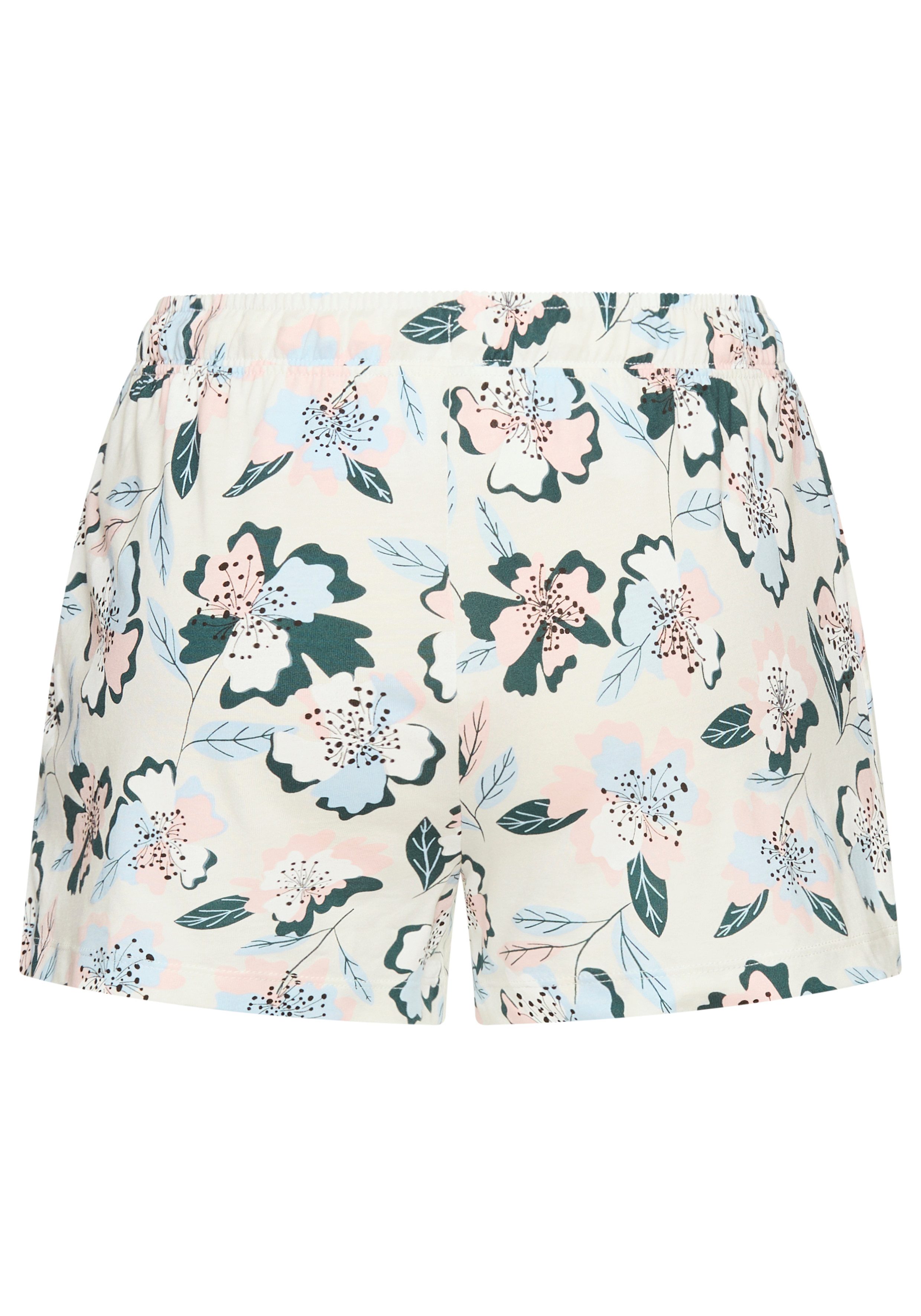 s.Oliver Pyjamashorts Schöner Blumen oder Streifen Druck