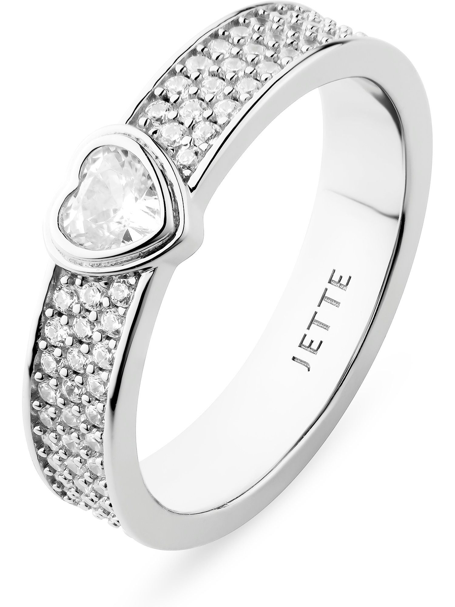 JETTE Silberring JETTE Damen-Damenring 925er Silber Zirkonia Herz, Zirkonia