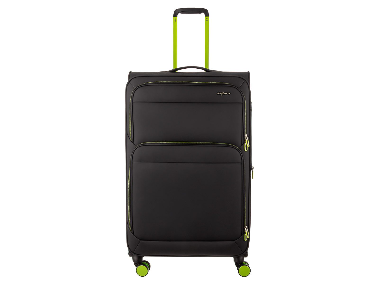 Franky Weichgepäck-Trolley Koffer Gr. L Reisegepäck T27-B Spinner 75er mit Dehnfalte, 4 Doppellenkrollen Rollen, Dehnfalte TSA Schloss