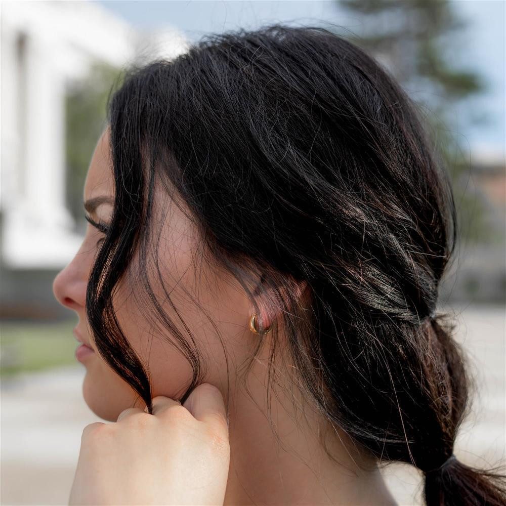 BUNGSA Creolen-Set Gold - Creolen 4mm aus Edelstahl Unisex (1 Paar (2 Stück), 2-tlg), Ohrschmuck Ohrringe