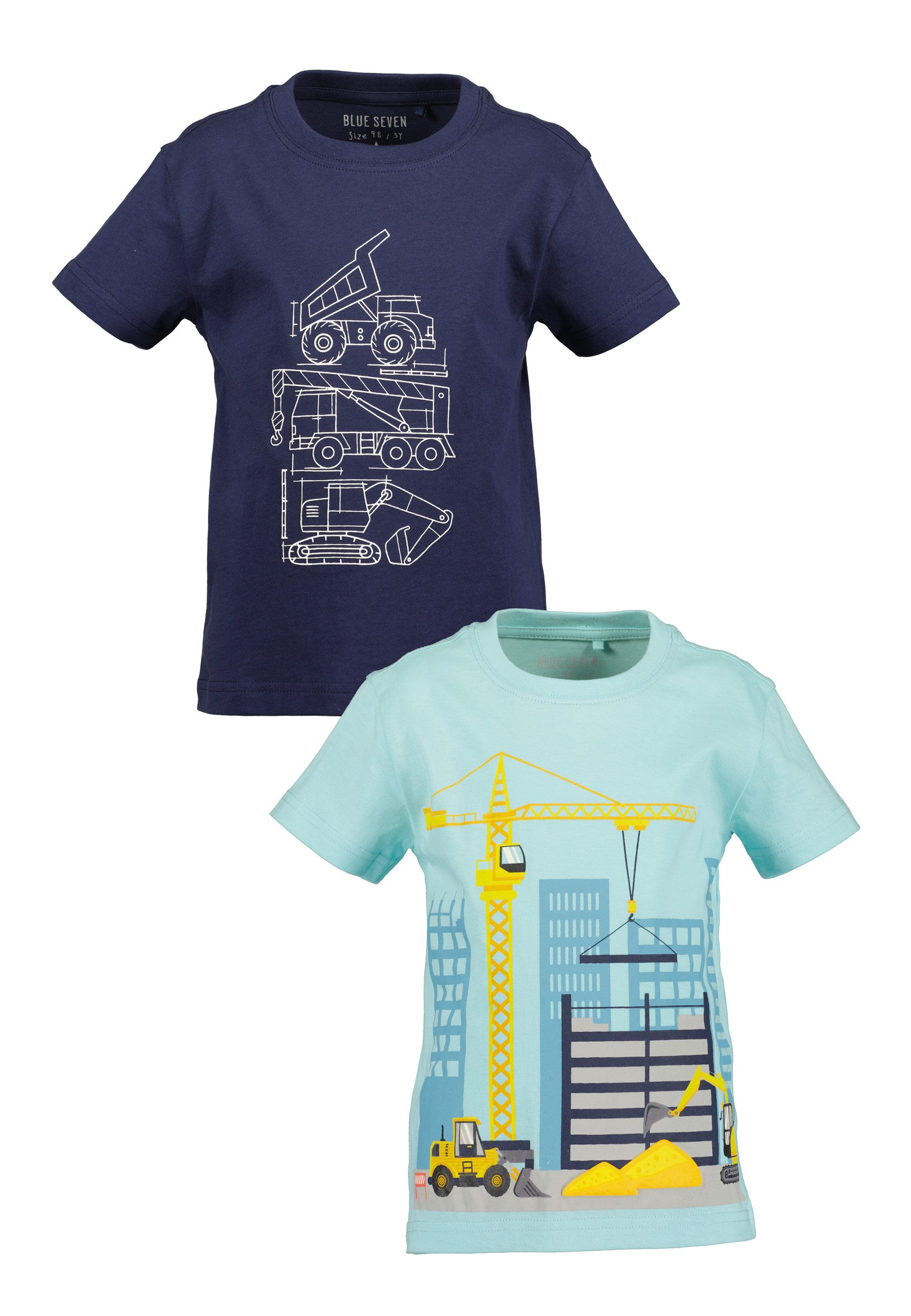 Blue Seven T-Shirt (Packung, 2-tlg) Basic-Passform, aus reiner Baumwolle