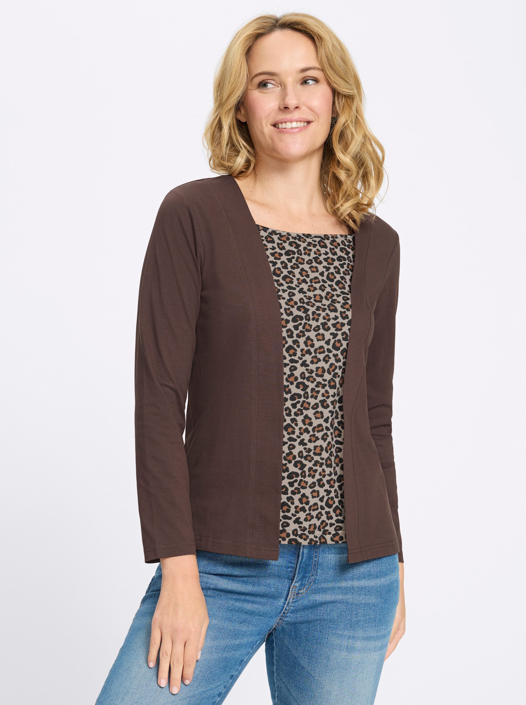 Sieh an! T-Shirt 2-in-1-Shirt Langarm