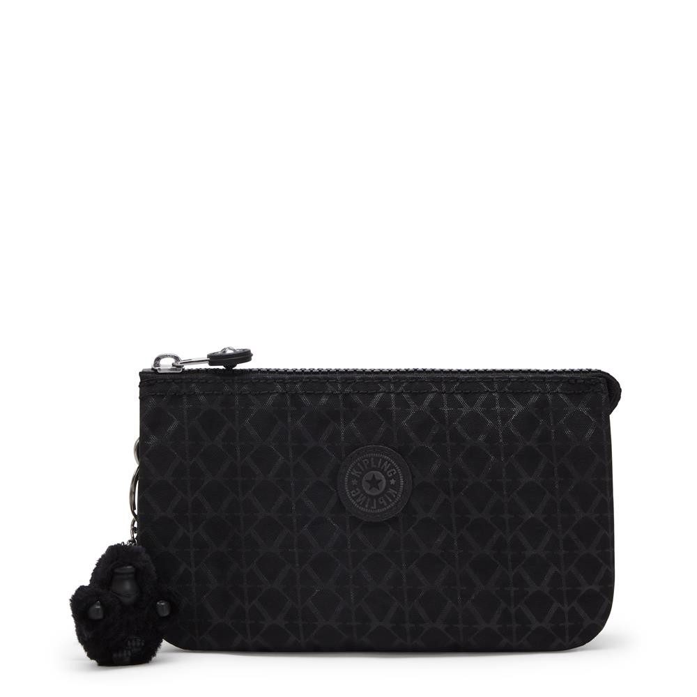KIPLING Clutch CREATIVITY L, Großer Organizer, Signature Emb (schwarz)