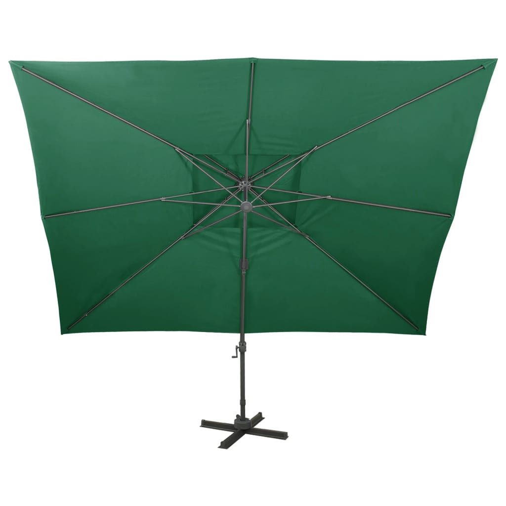 vidaXL Ampelschirm, Ampelschirm mit Lüftung 400x300 cm Grün