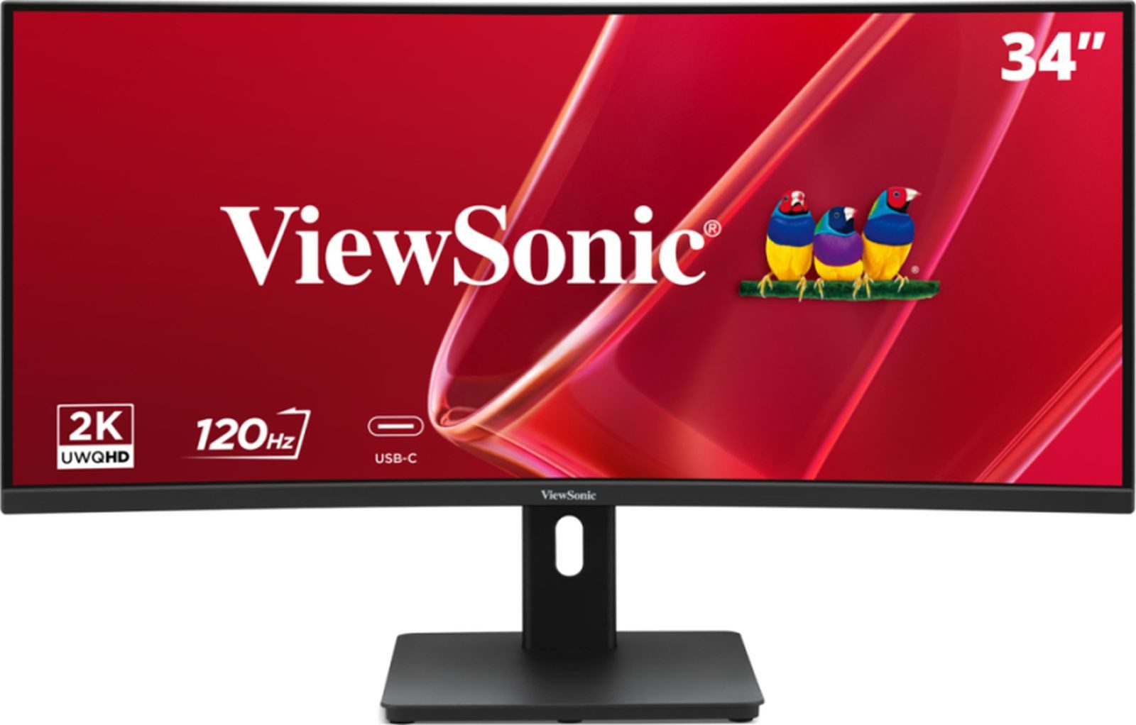 Viewsonic VA3420C-2 87,0 cm (34,0 Zoll) schwarz (VS20781) TFT-Monitor (3440 x 1440 px, UltraWide Quad HD, 3,5 ms Reaktionszeit, 120 Hz, VA, Curved, Lautsprecher, HDR, Höhenverstellbar)