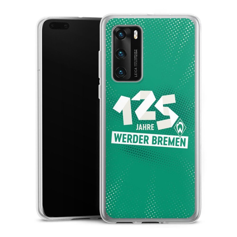 DeinDesign Handyhülle 125 Jahre Werder Bremen Offizielles Lizenzprodukt, Huawei P40 Silikon Hülle Bumper Case Handy Schutzhülle