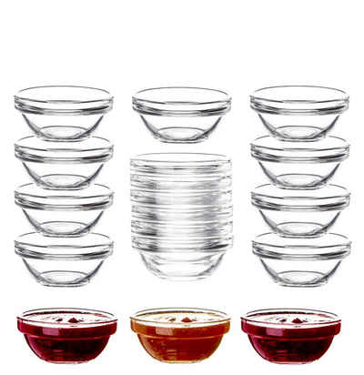 Luminarc Dipschale Glas Für Dip, Marmelade, Konfitüre Stapelbar Mini-Soßenschalen, Glas, (18-tlg)