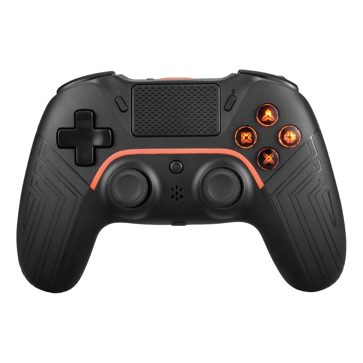 DELTACO Bluetooth-Controller Touchpad) Makrotasten, 4 2 Playstation Android 3D-Joystick, kabelloser Gaming- programmierbare (Hochpräziser Controller