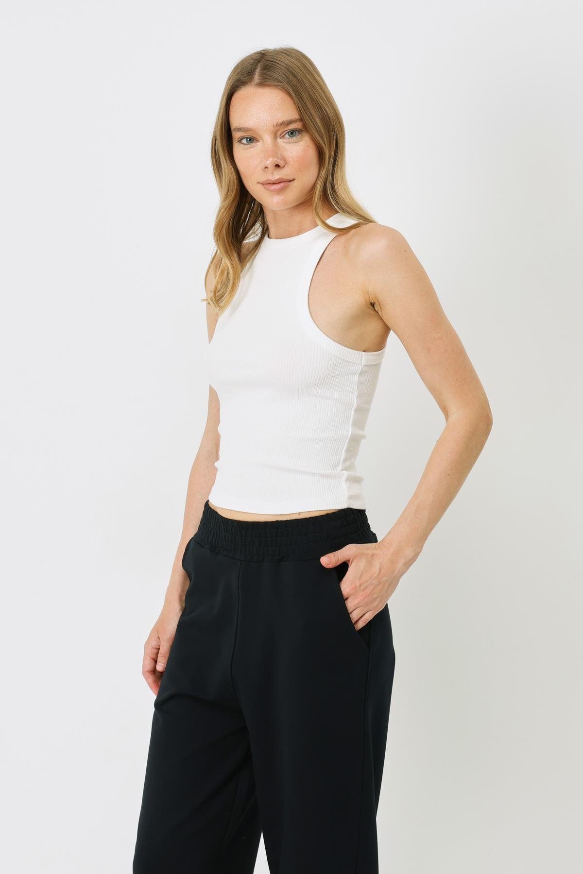 C&CITY Blusenbody Damen Halterneck Stretch Lang Tank Top