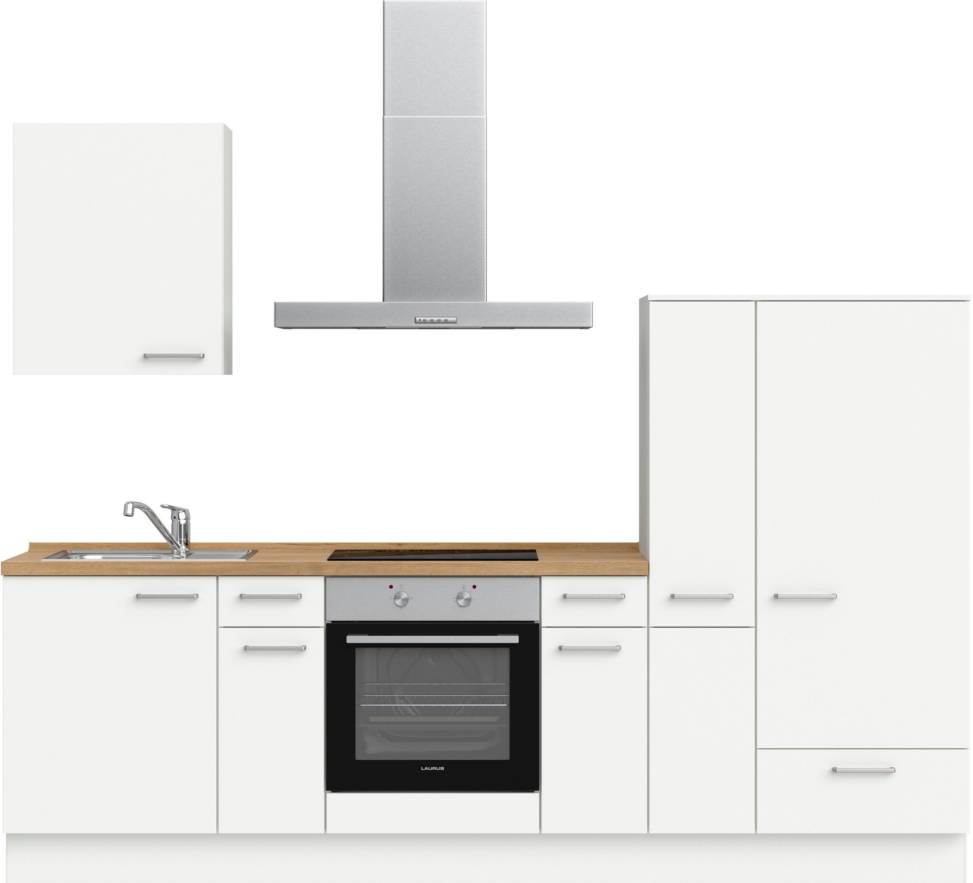nobilia® elements Küchenzeile "elements basic", vormontiert, Ausrichtung wählbar, Breite 270 cm, ohne E-Geräte