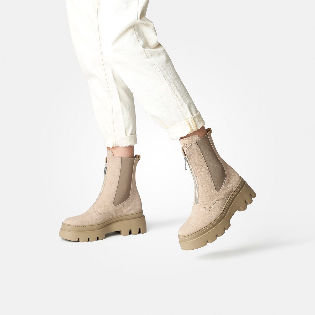 Paul Green Paul Green 8030-004, Chelsea Boots, Stiefeletten, Beige, Damen Chelseaboots